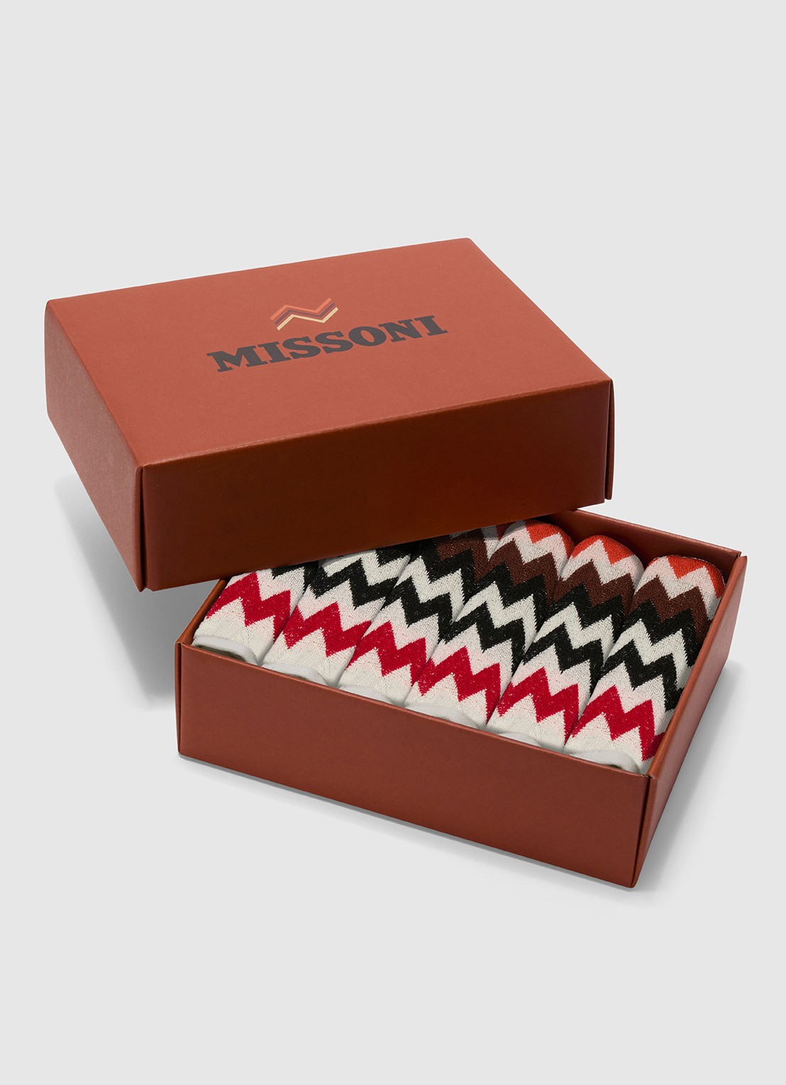 Missoni Best gastendoek - 30 x 30 cm set van 6 in geschenkverpakking - voorkant donkerrood