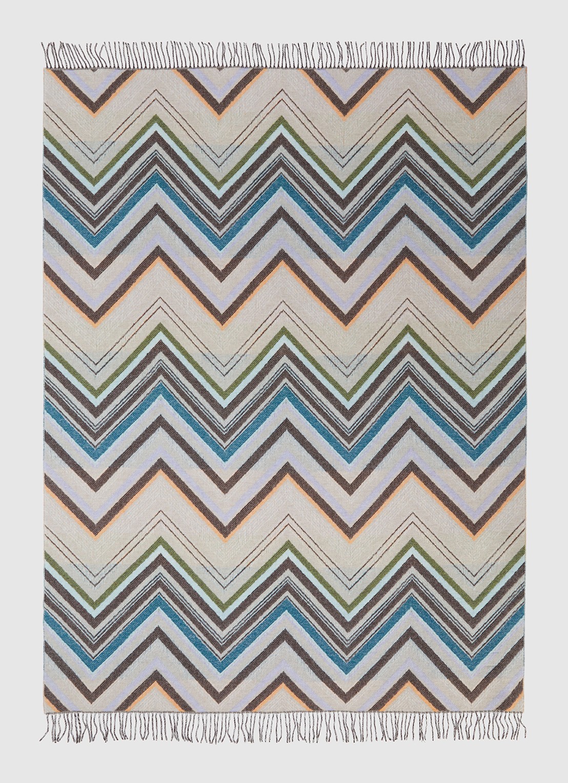 Missoni Chevron plaid in wolblend 130 x 190 cm - voorkant 2 beige