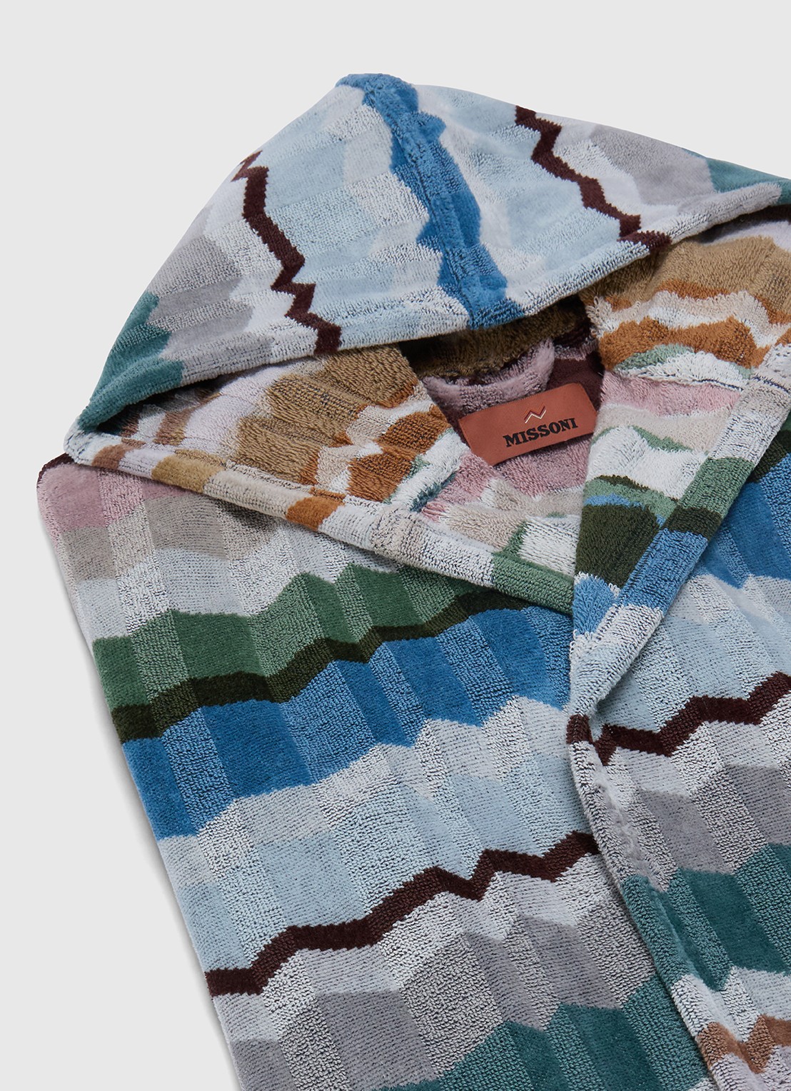 Missoni Eva badjas met opgestikte zakken - unisex - voorkant 2 blauw