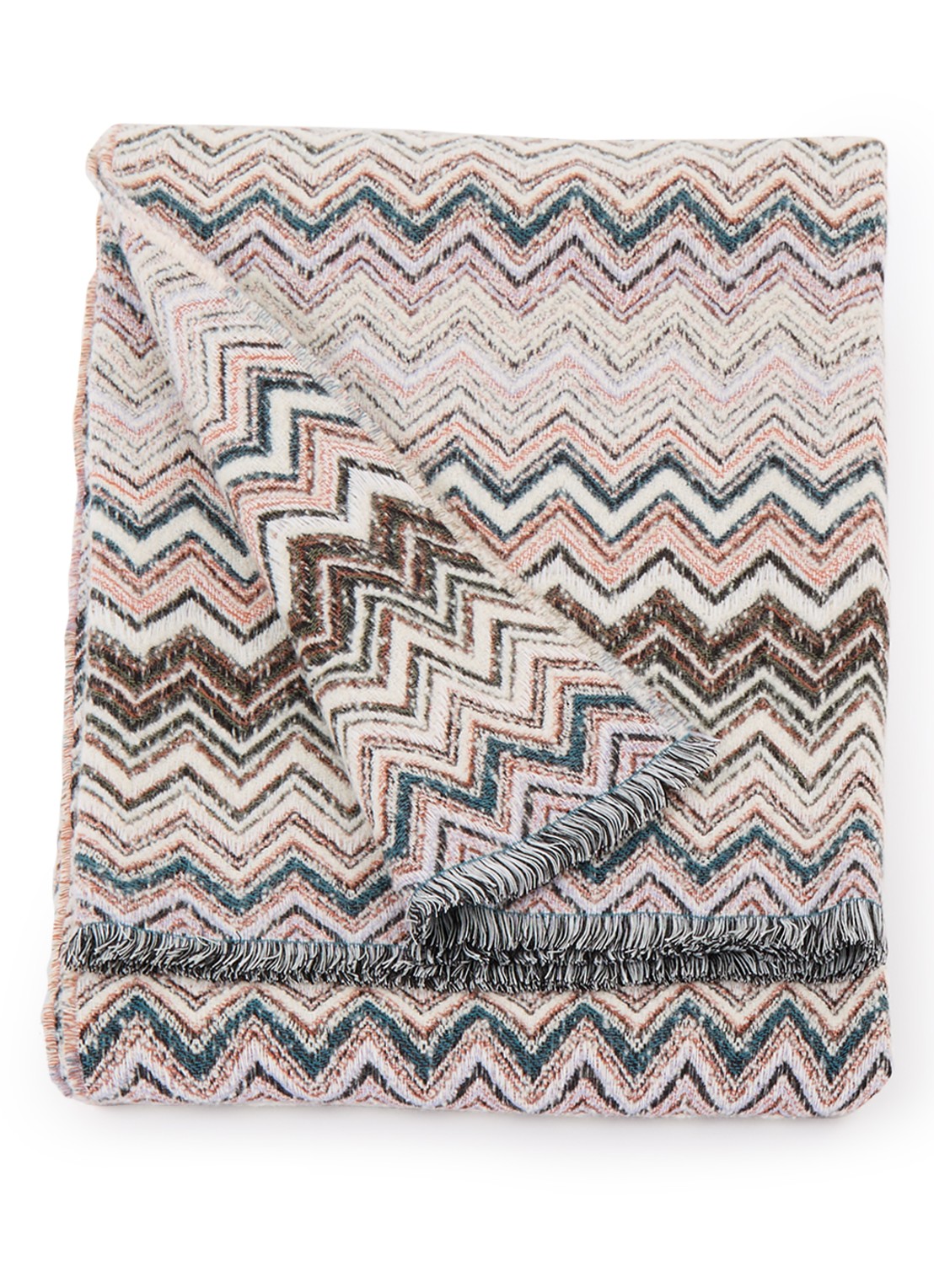 Missoni Forest plaid in wolblend 130 x 195 cm - voorkant multicolor