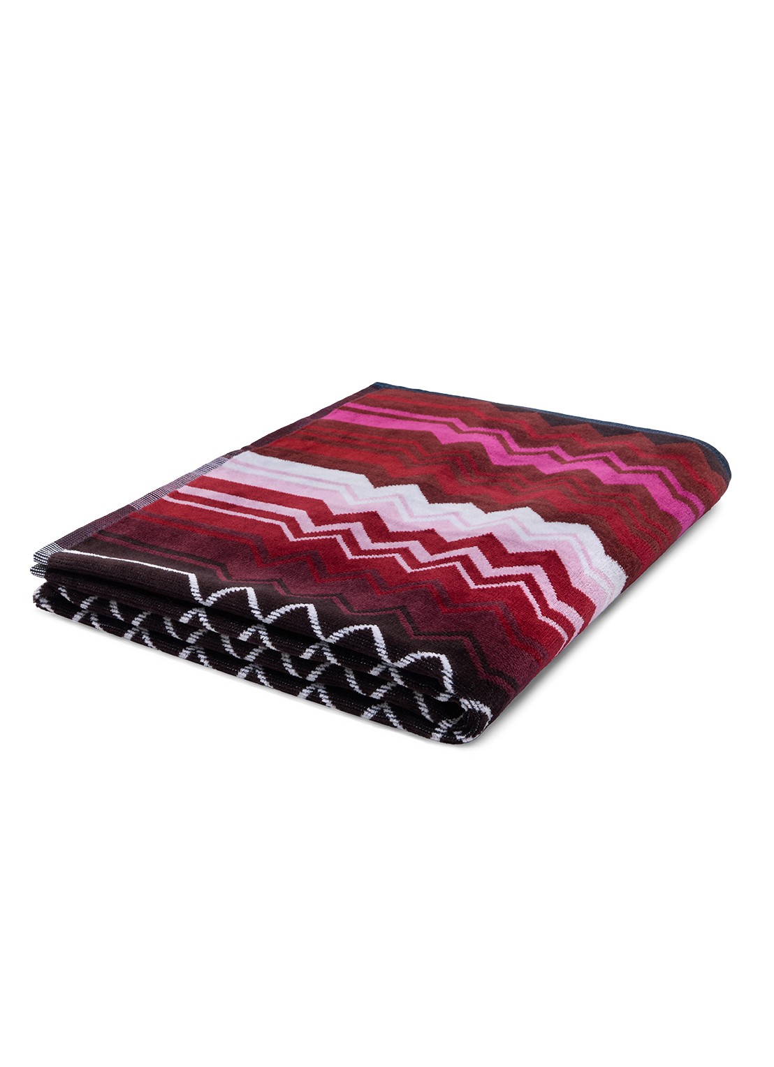 Missoni Giacomo badhanddoek - 70 x 115 cm - voorkant 2 bordeauxrood