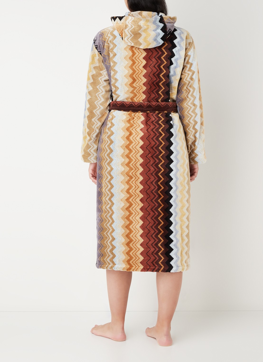 Missoni Giacomo badjas met print en capuchon - unisex - achterkant bruin