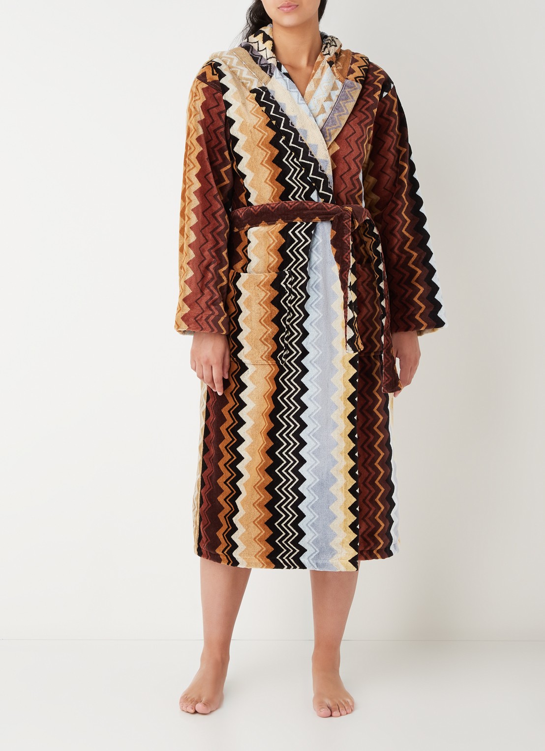 Missoni Giacomo badjas met print en capuchon - unisex - detail 2 bruin