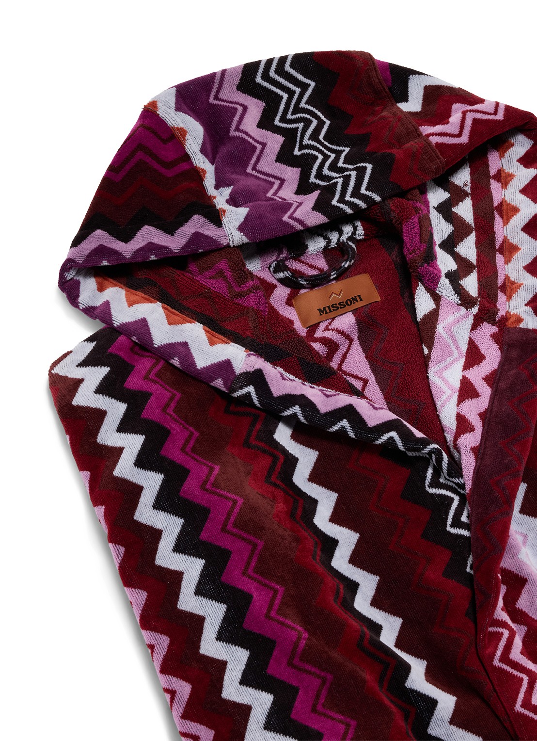 Missoni Giacomo badjas met print - unisex - detail bordeauxrood