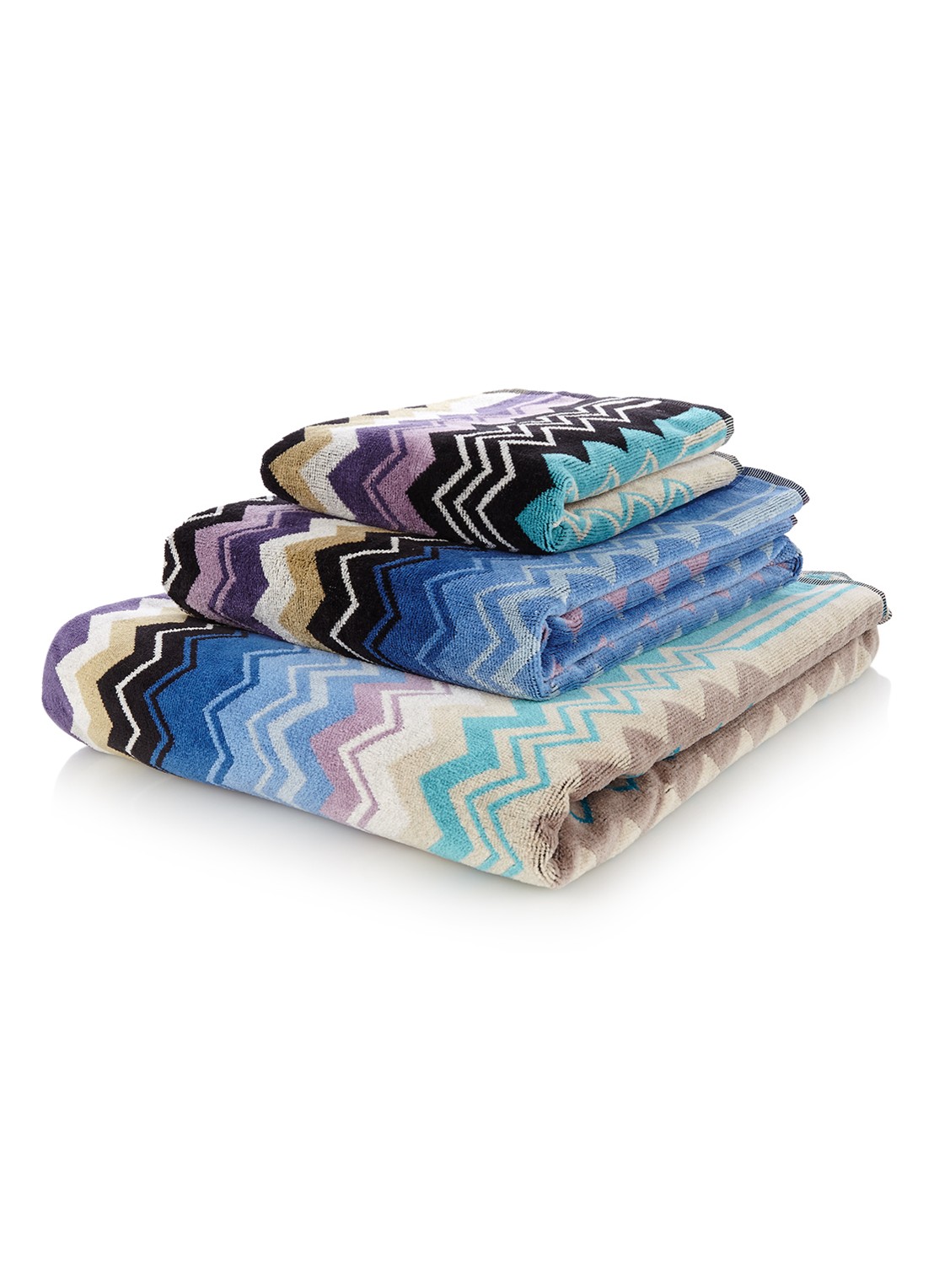 Missoni Giacomo badlaken - 430 gr/m2 - 100 x 150 cm - voorkant blauw