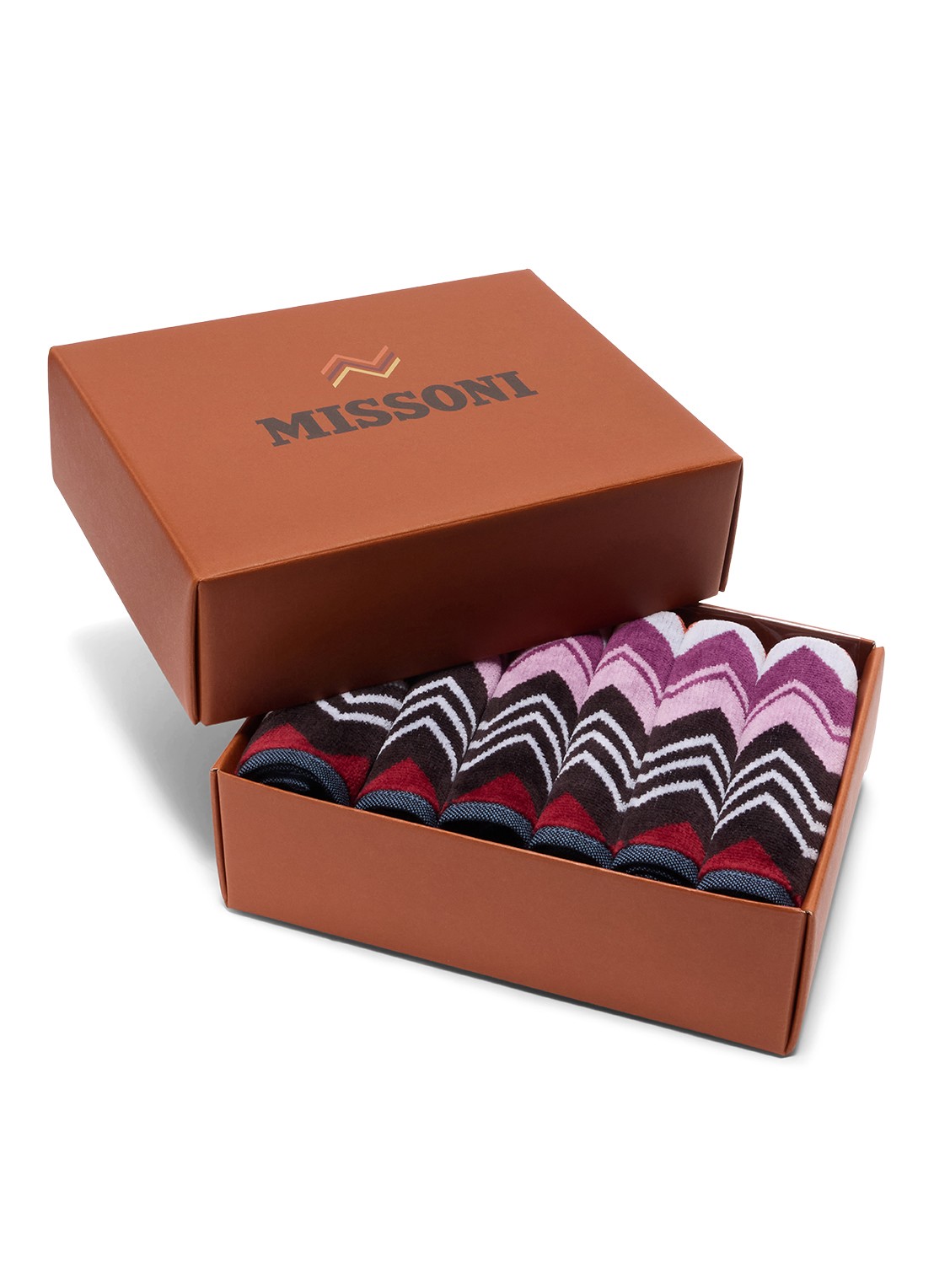Missoni Giacomo gastendoek - 30 x 30 cm set van 6 in geschenkverpakking - detail bordeauxrood