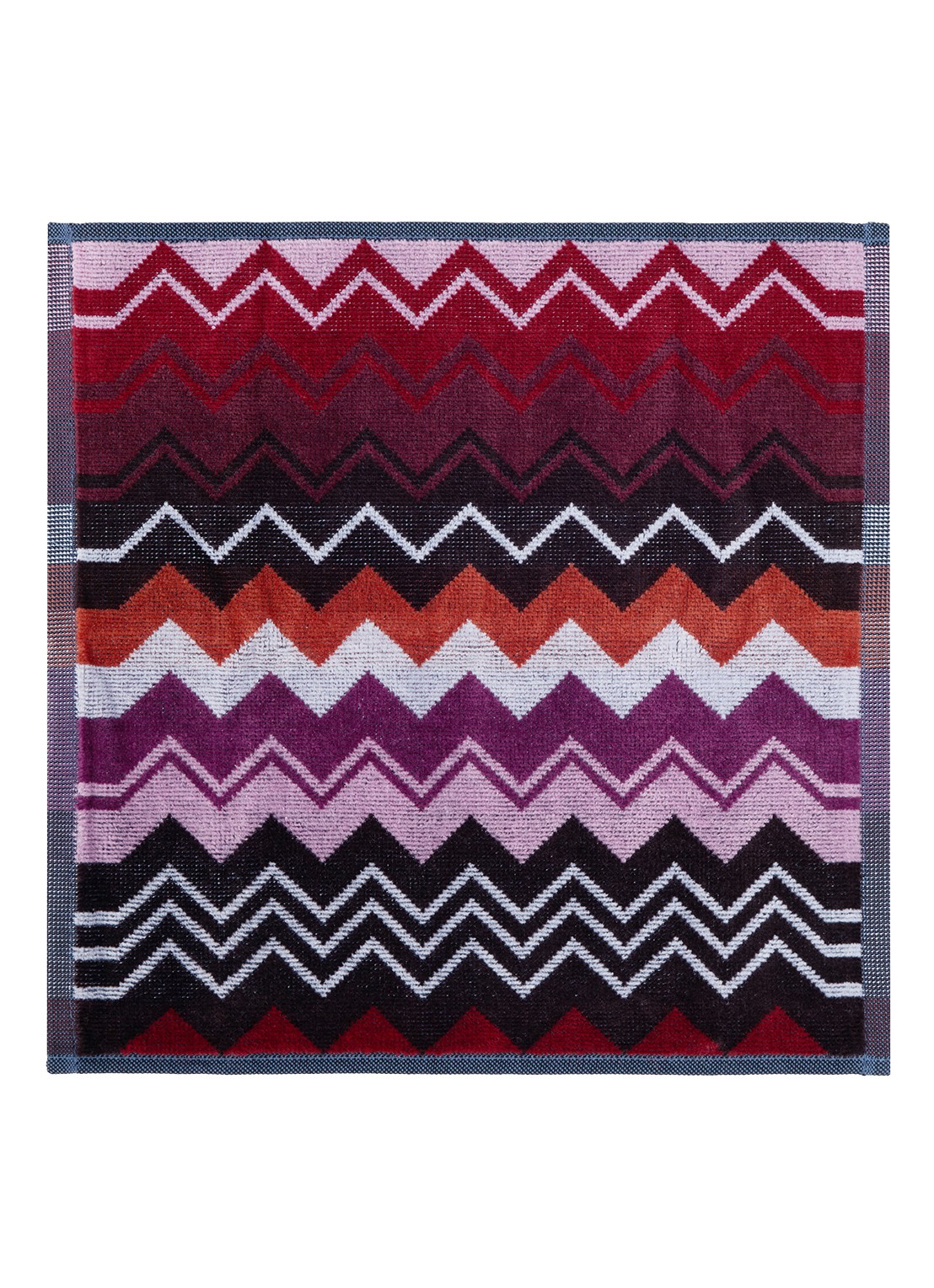 Missoni Giacomo gastendoek - 30 x 30 cm set van 6 in geschenkverpakking - voorkant 4 bordeauxrood