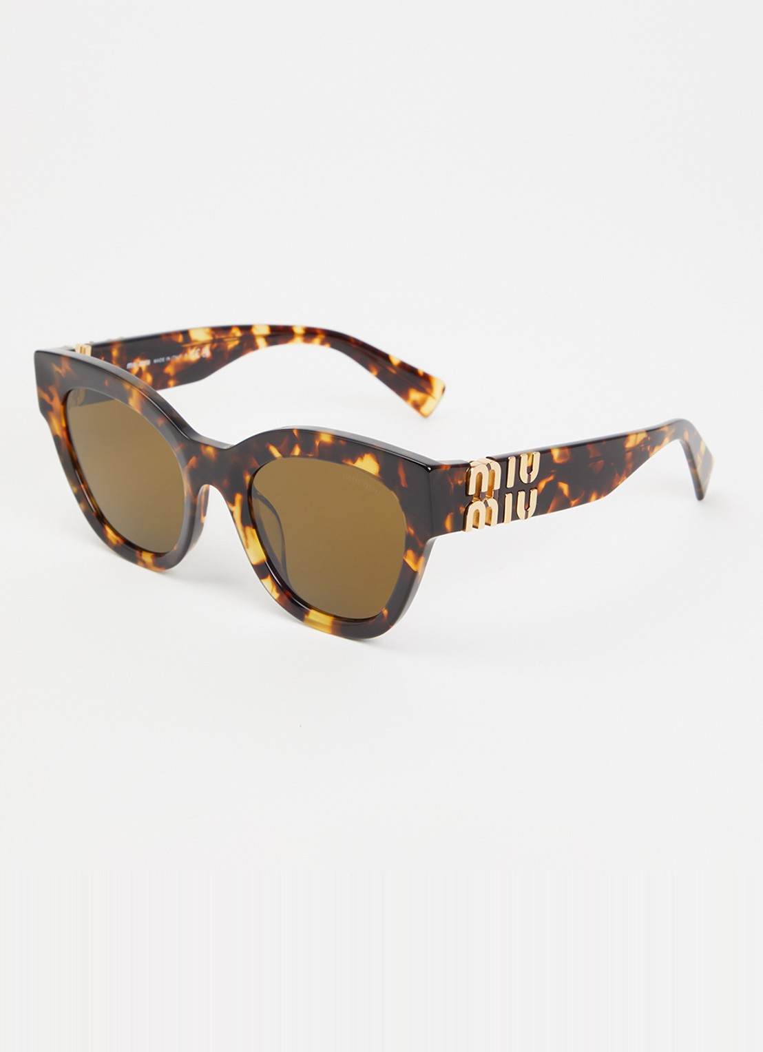 Miu Miu Cat eye zonnebril MU 01YS - voorkant hazelnootbruin