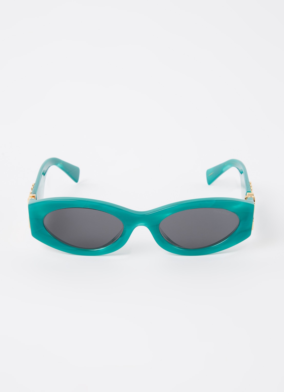 Miu Miu Cat Eye zonnebril MU 11WS  - detail zeegroen
