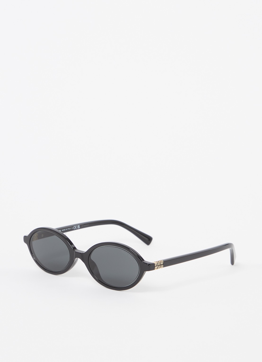 Miu Miu Retro zonnebril MU 04ZS - voorkant zwart