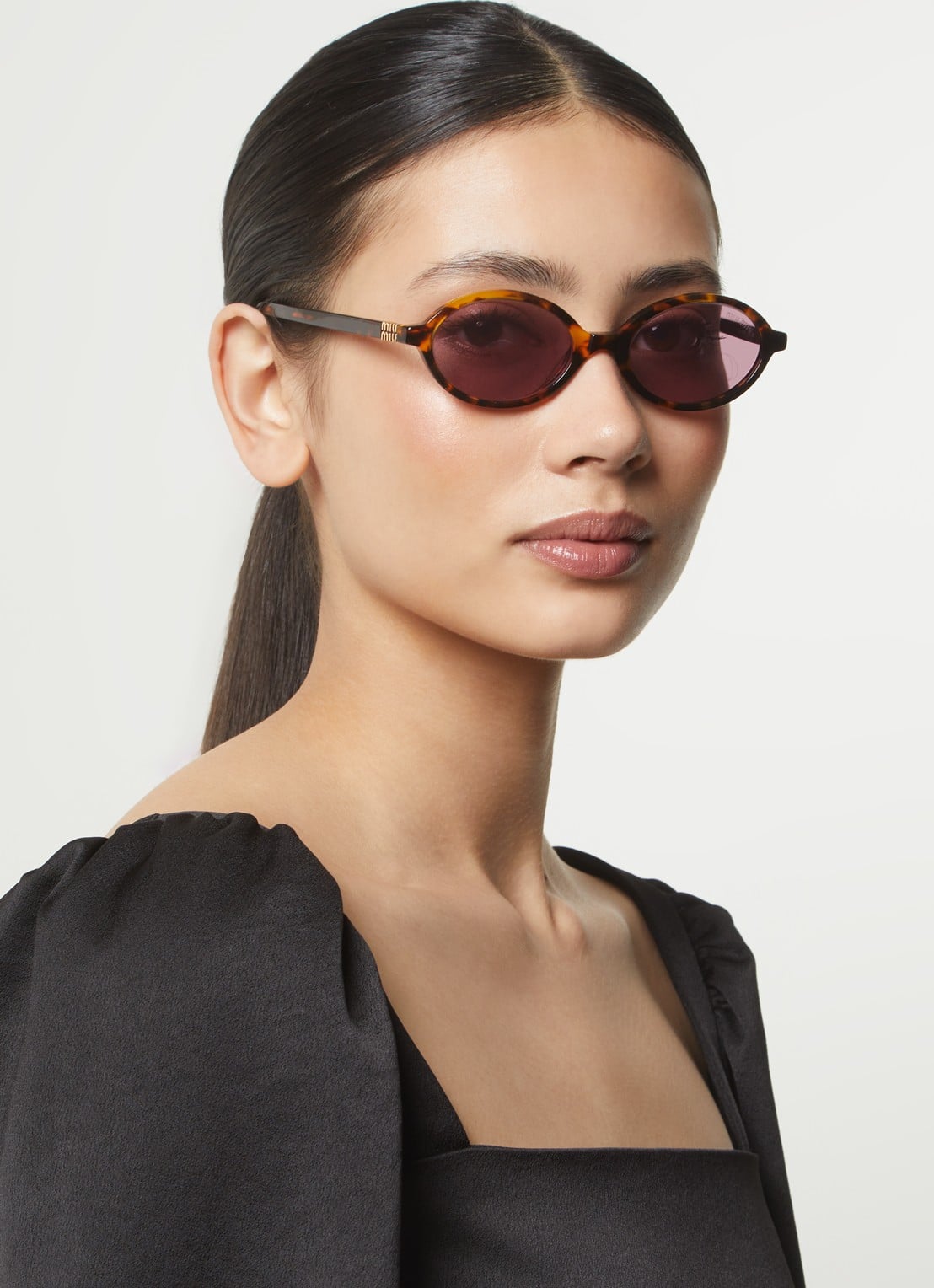 Miu Miu Retro zonnebril MU 04ZS - voorkant 2 bruin