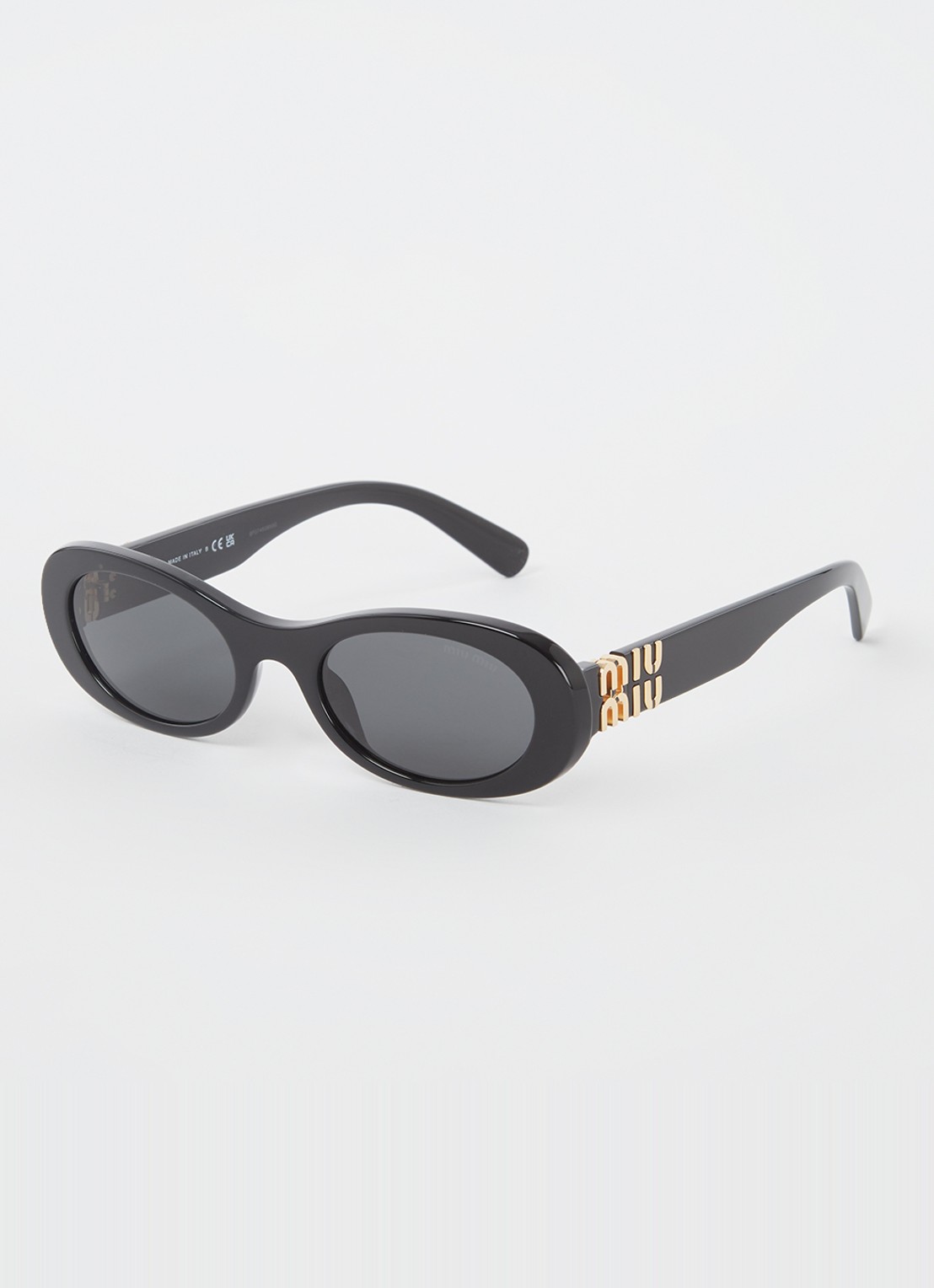 Miu Miu Retro zonnebril MU 06ZS - voorkant zwart