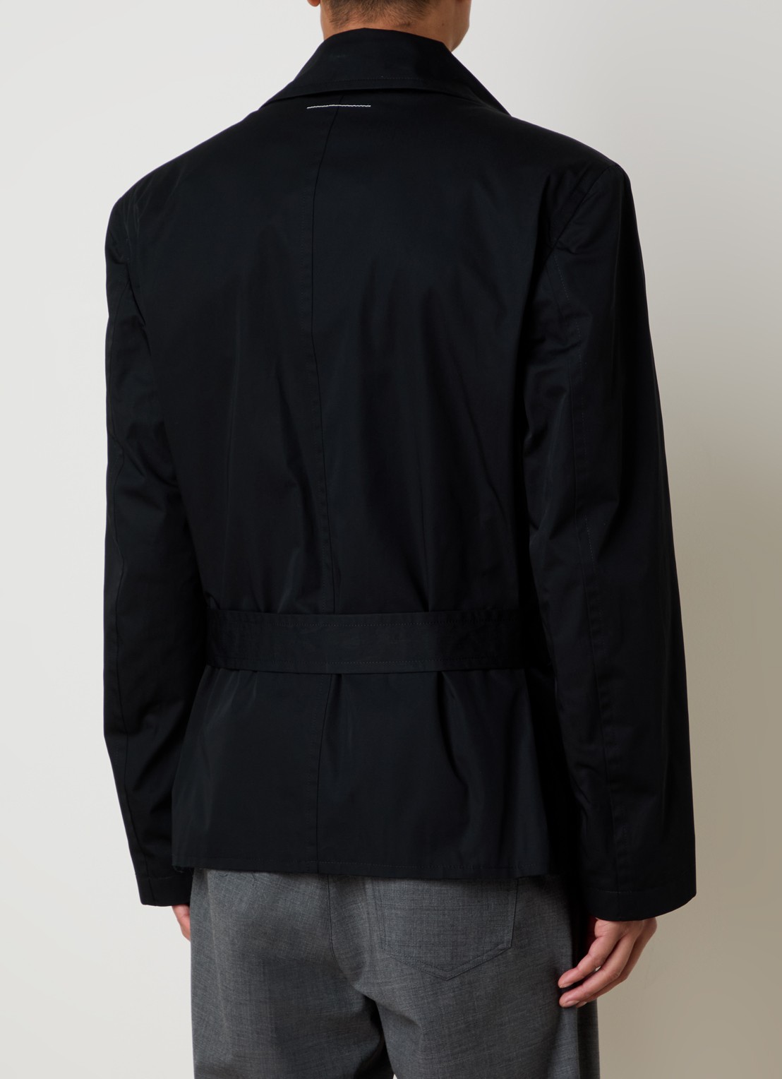 MM6 Double breasted trenchcoat met ceintuur - achterkant zwart