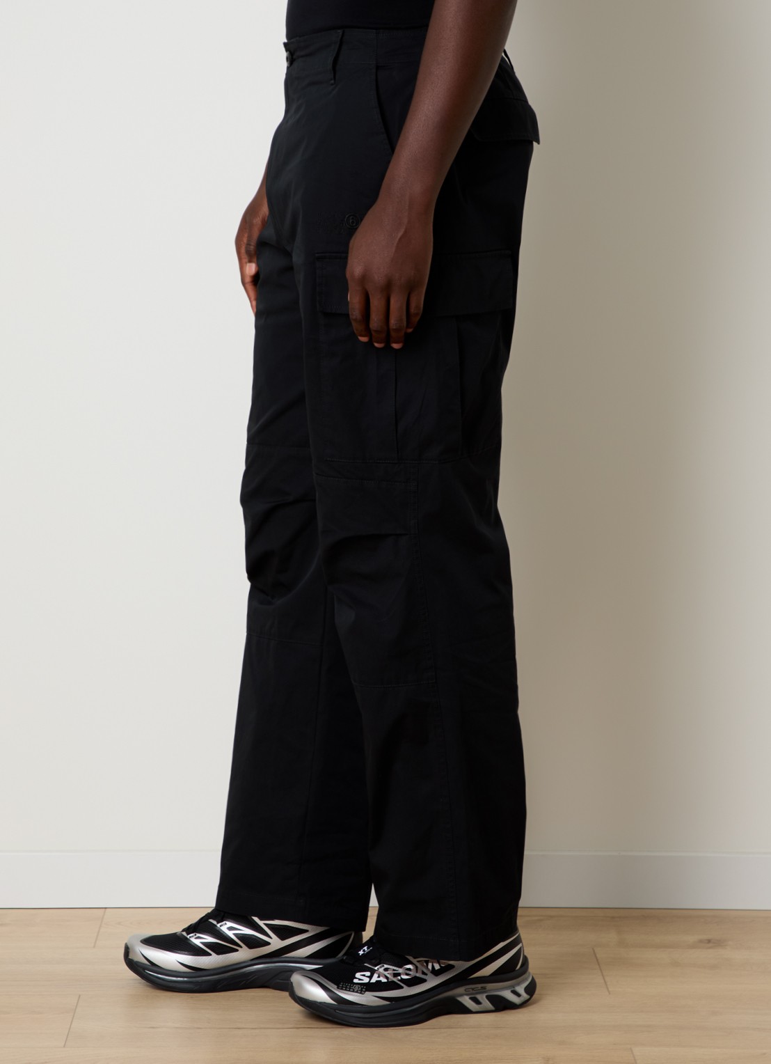 MM6 Loose fit cargobroek met klepzakken - detail 3 zwart