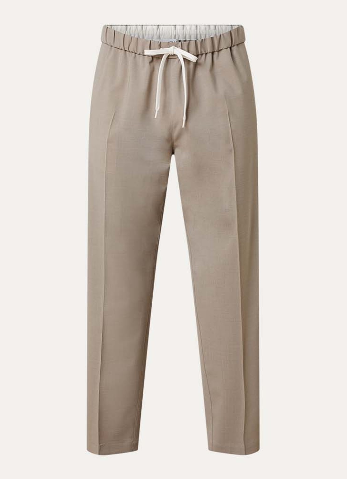 MM6 Straight fit pantalon met persplooi en steekzakken - voorkant zand
