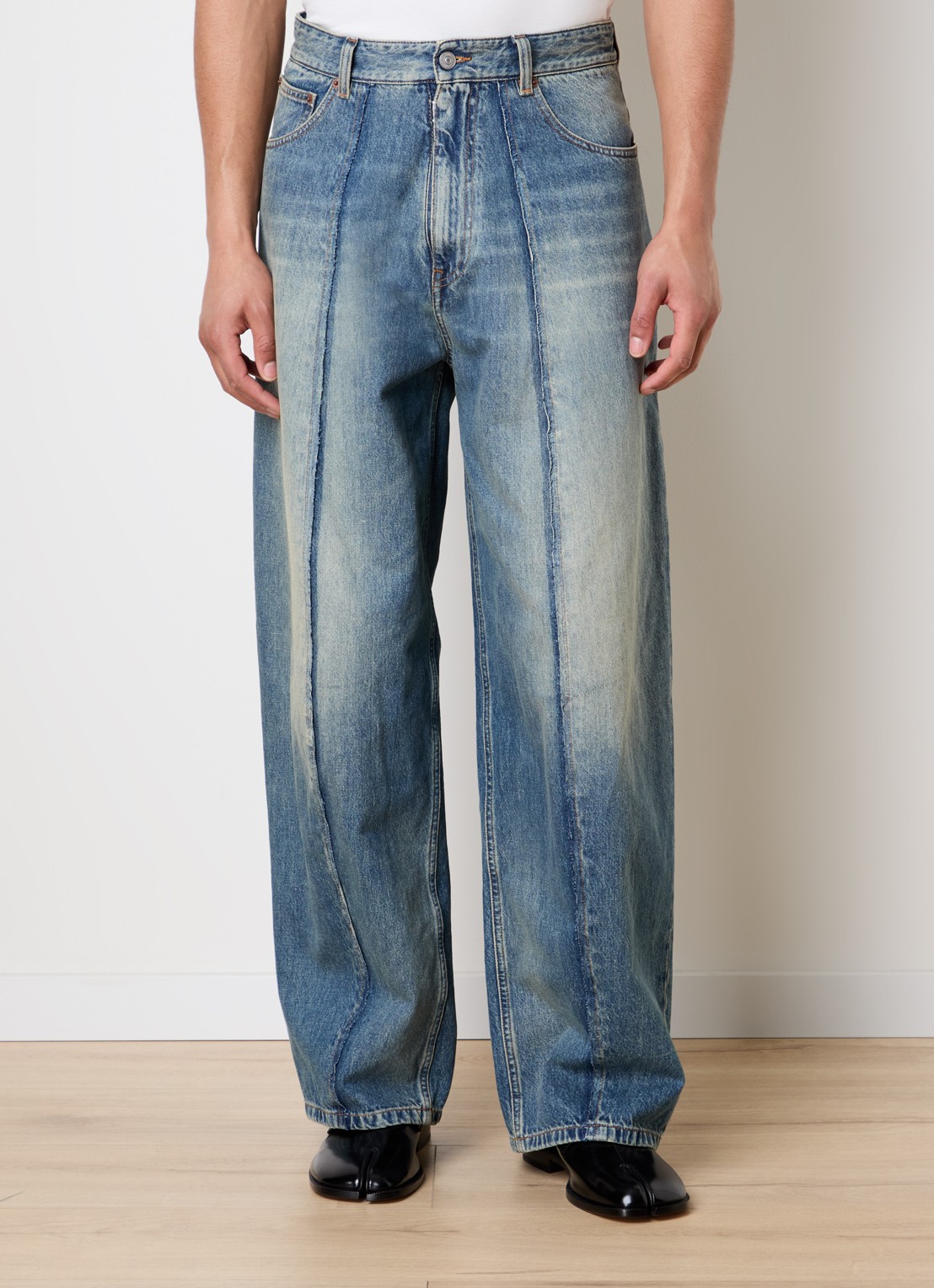 MM6 Straight leg jeans met gekleurde wassing - detail 2 indigo