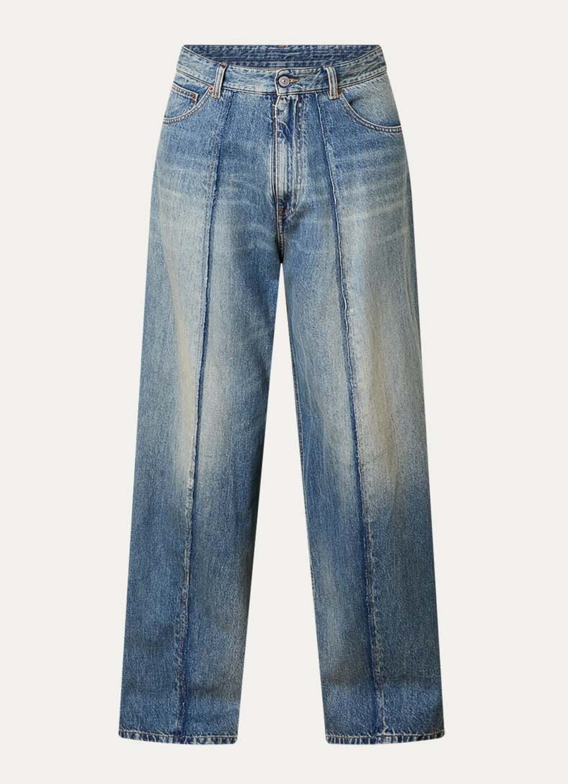 MM6 Straight leg jeans met gekleurde wassing - voorkant 5 indigo