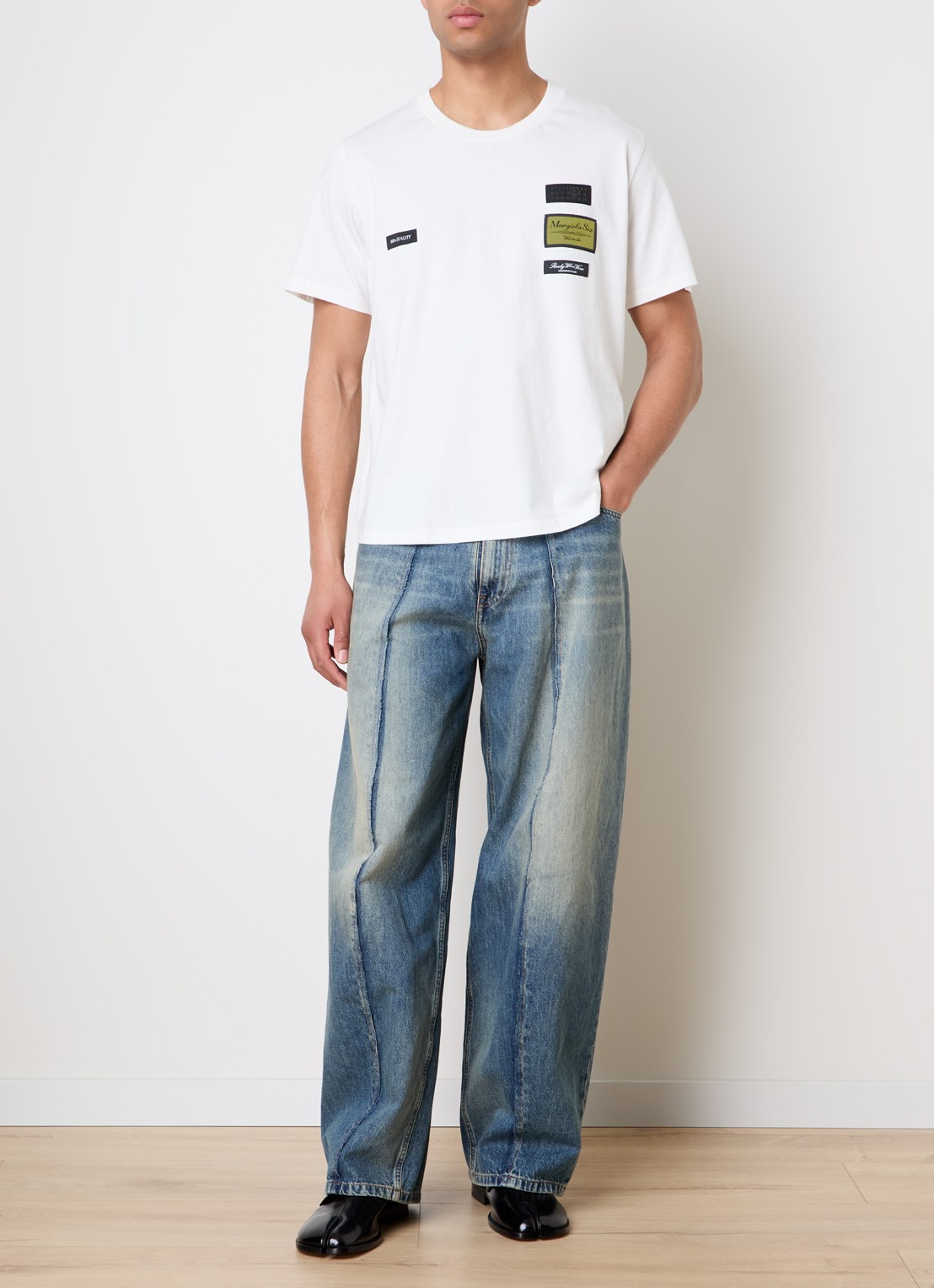 MM6 Straight leg jeans met gekleurde wassing - voorkant 6 indigo
