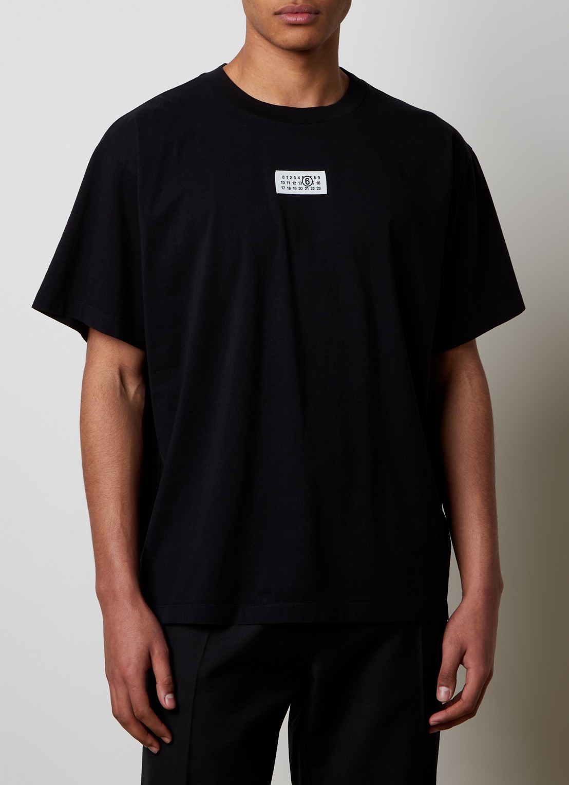 MM6 T-shirt met logo - detail zwart