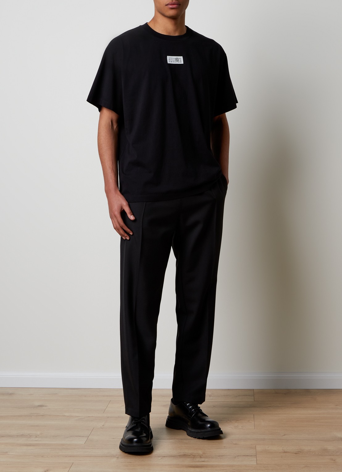 MM6 T-shirt met logo - voorkant 4 zwart