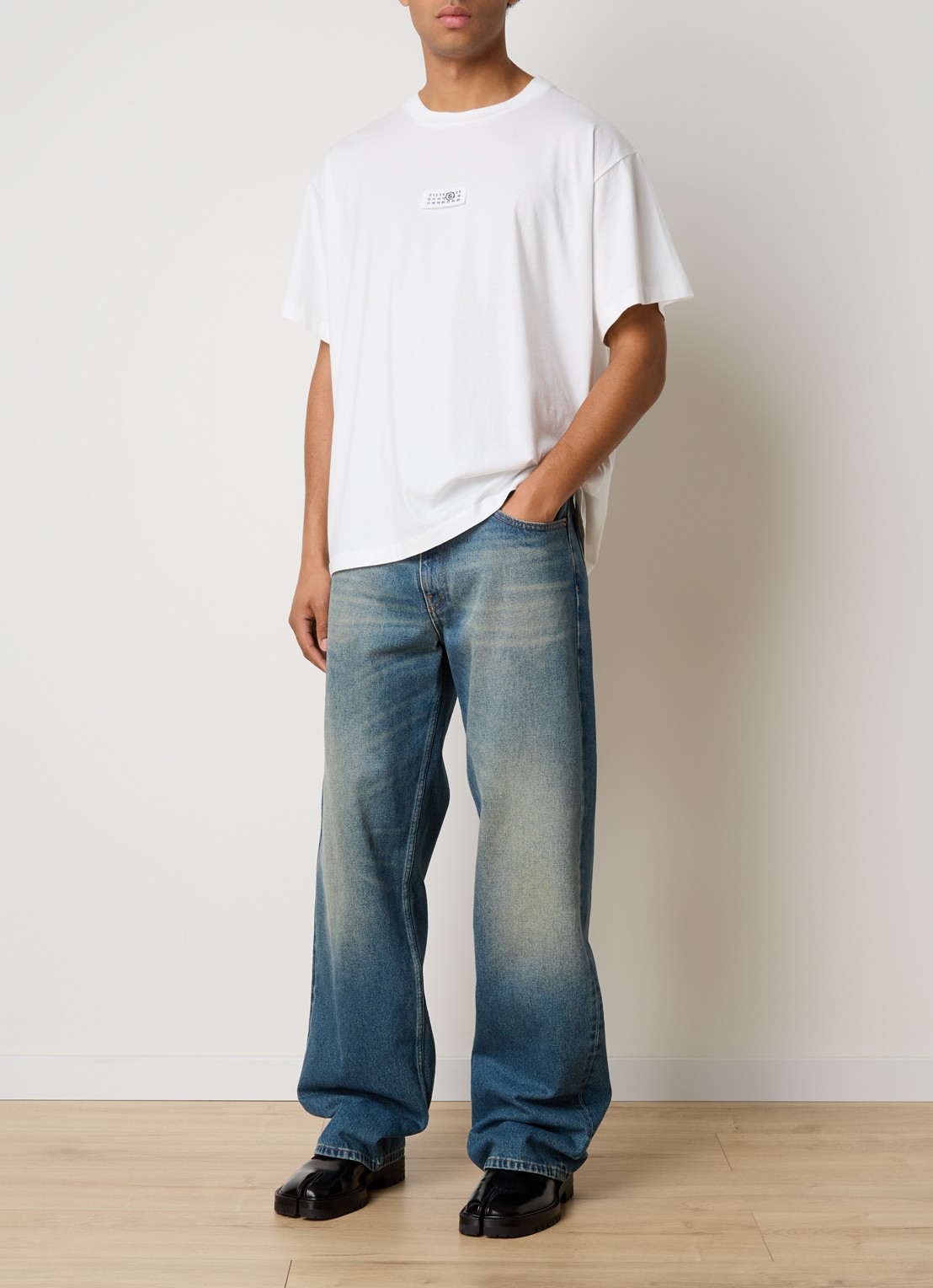 MM6 T-shirt met logo - voorkant 2 wit