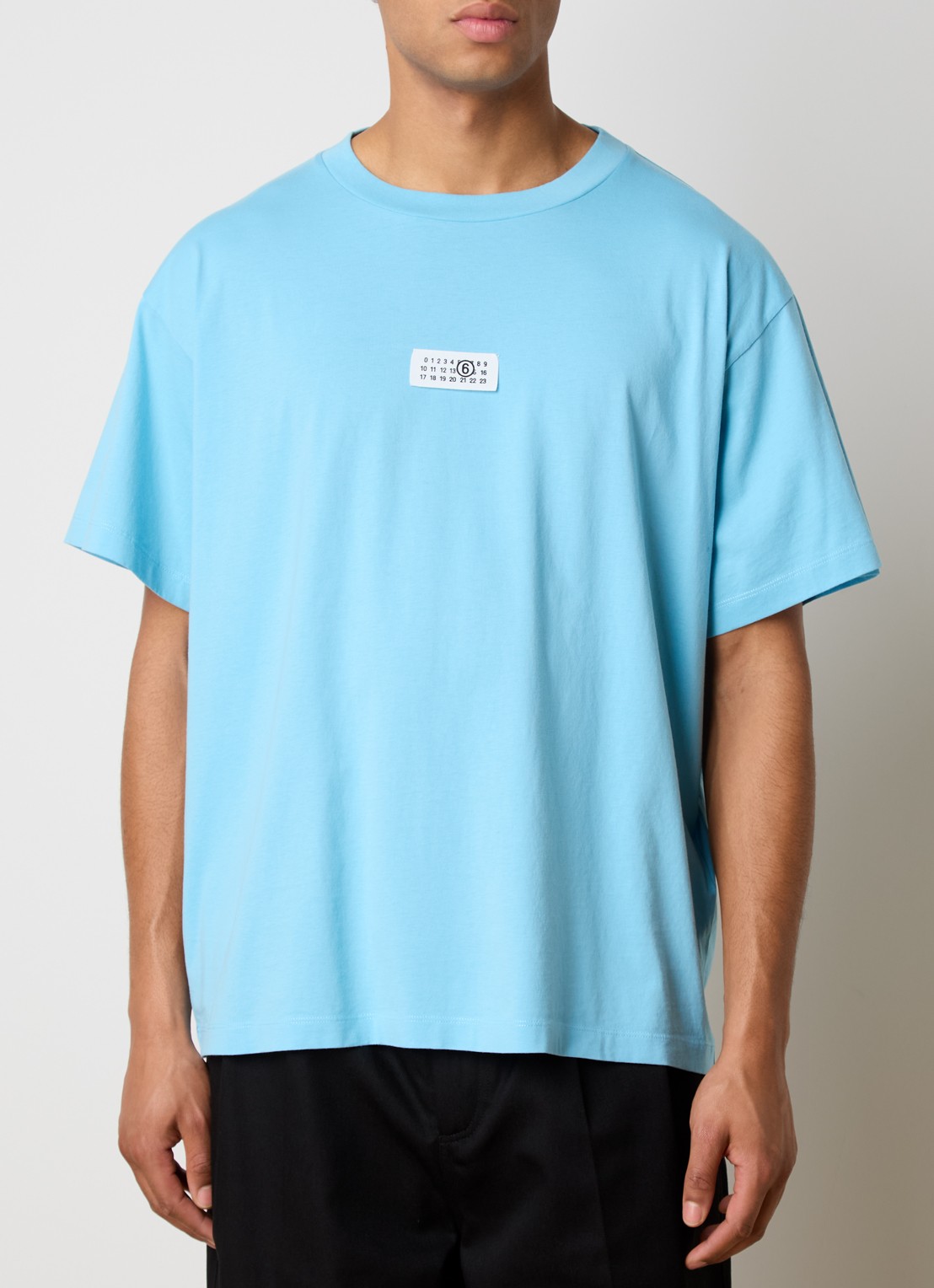 MM6 T-shirt met logo - detail lichtblauw