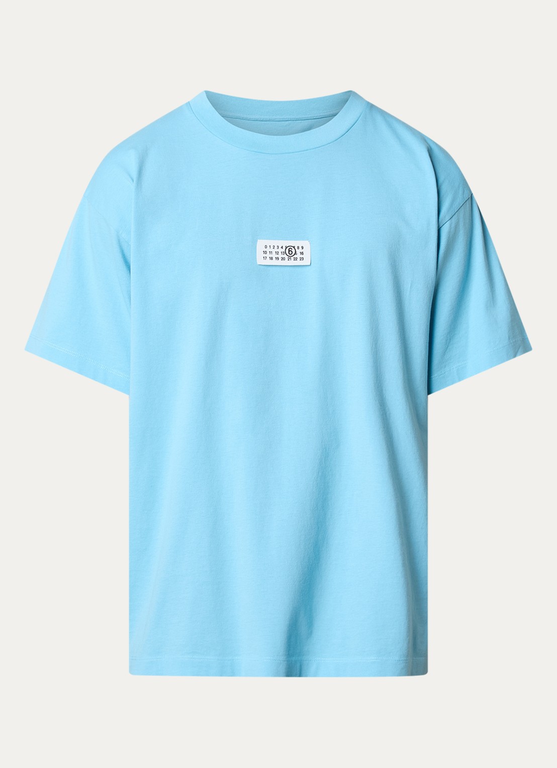 MM6 T-shirt met logo - voorkant 4 lichtblauw