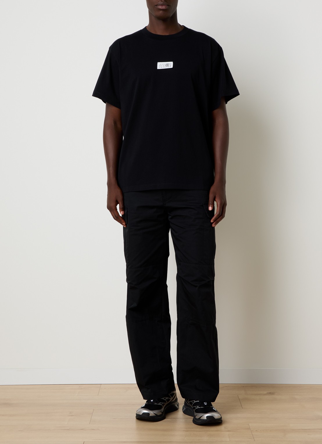 MM6 T-shirt met logo - voorkant 3 zwart