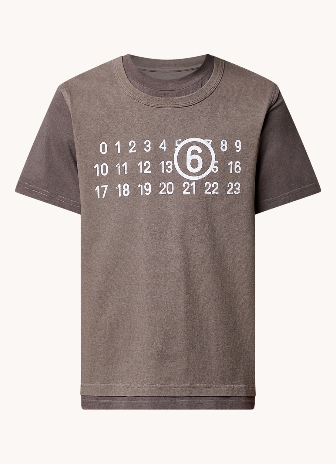MM6 T-shirt met logoprint - voorkant 3 taupe