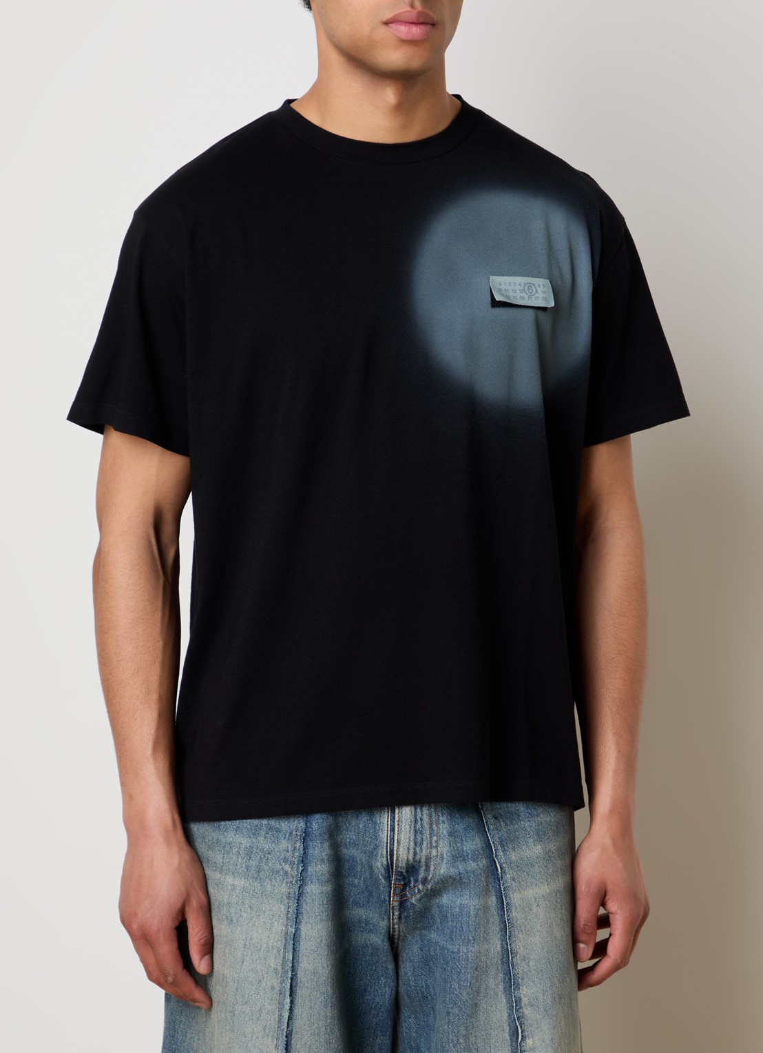 MM6 T-shirt met logoprint - detail 4 zwart