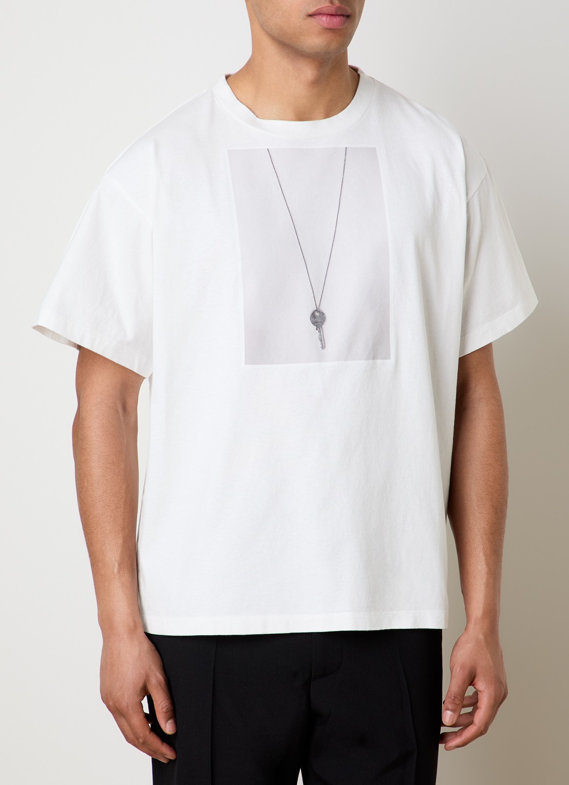 MM6 T-shirt met print - detail gebroken wit