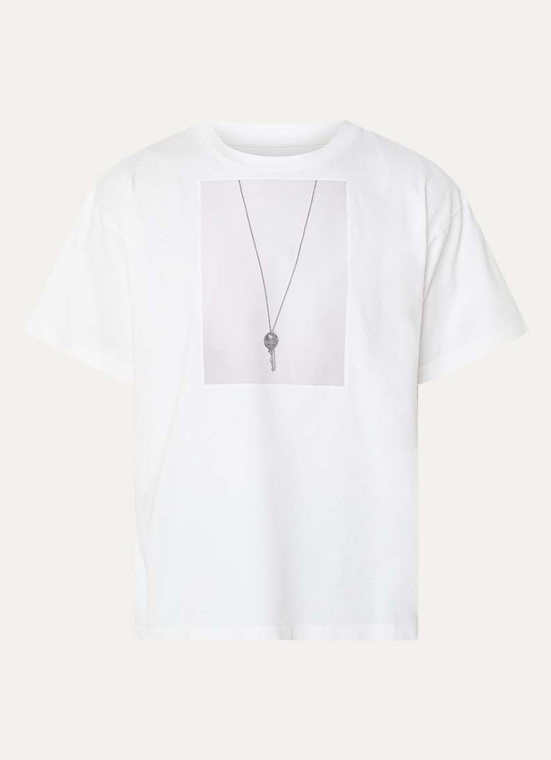 MM6 T-shirt met print - voorkant 4 gebroken wit