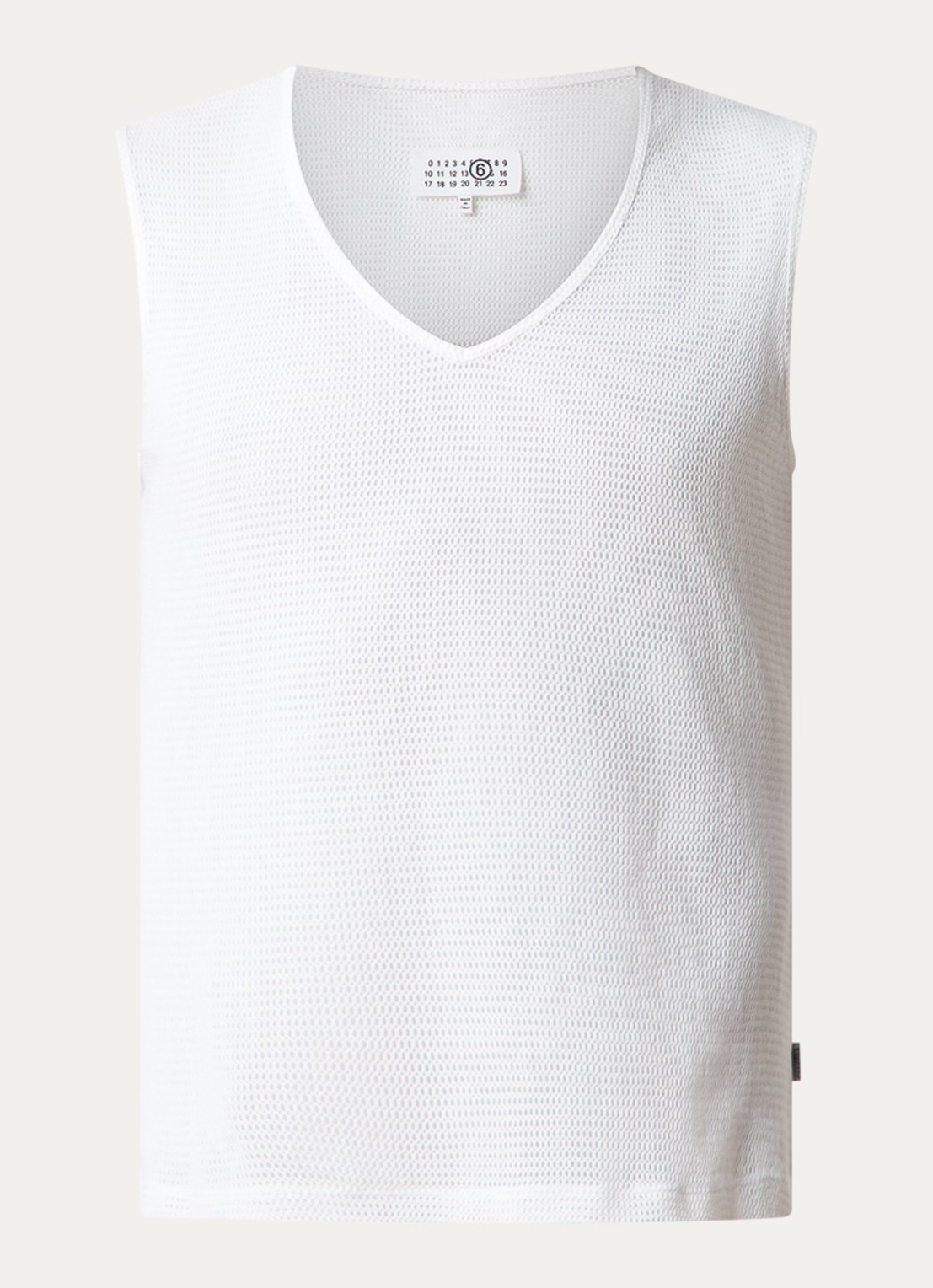 MM6 Tanktop met opengewerkt detail - voorkant gebroken wit