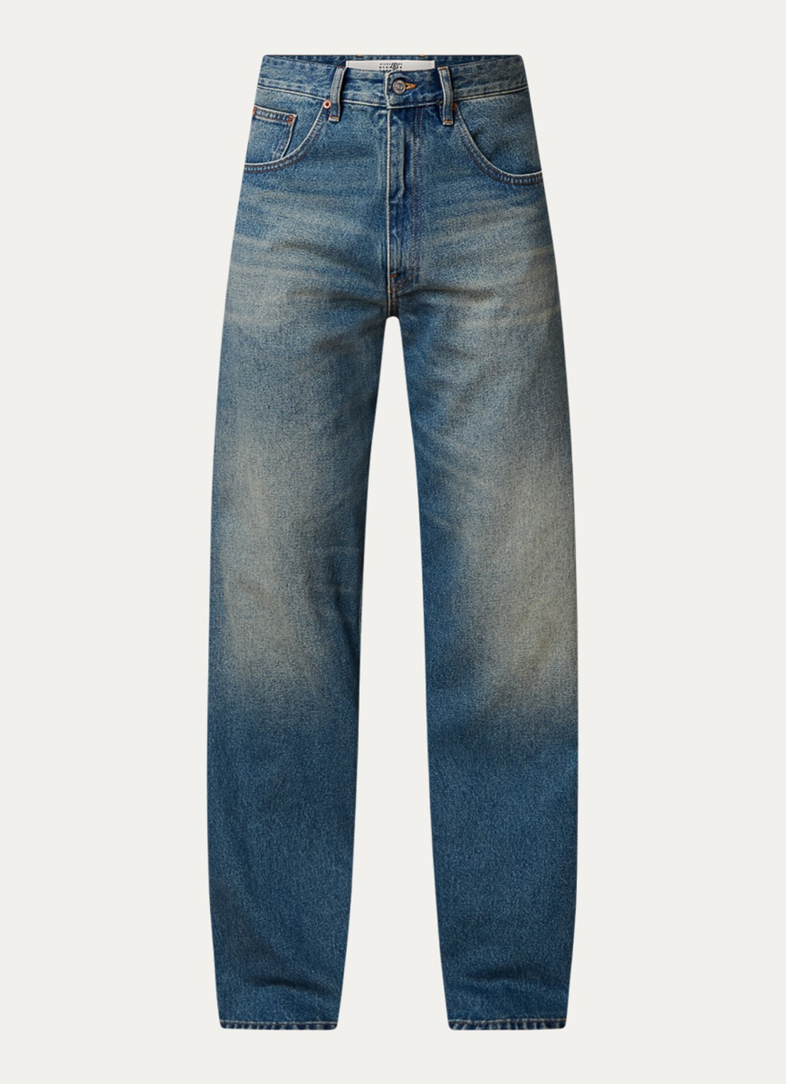 MM6 Wide fit jeans met medium wassing - voorkant indigo