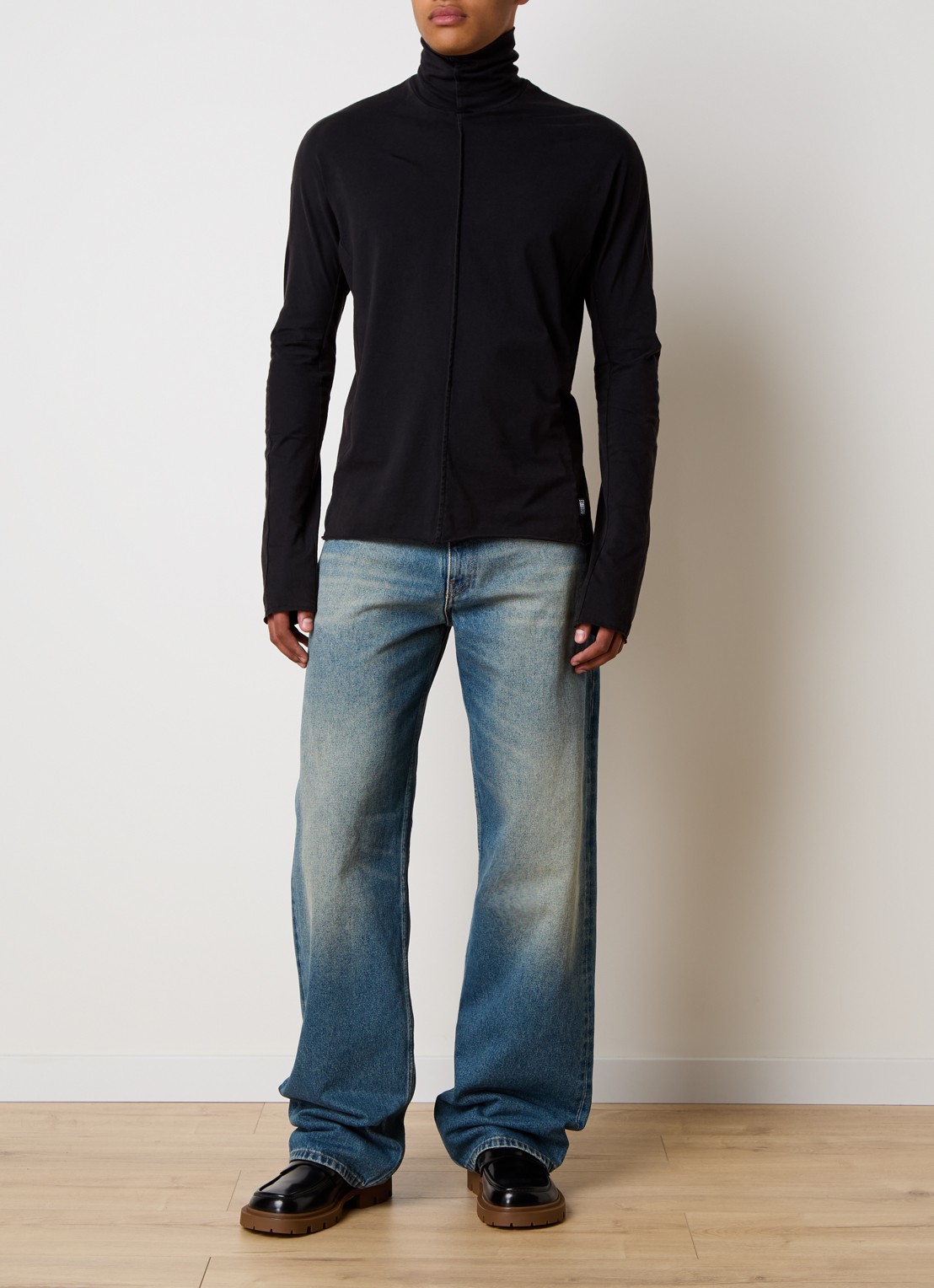 MM6 Wide fit jeans met medium wassing - voorkant 2 indigo