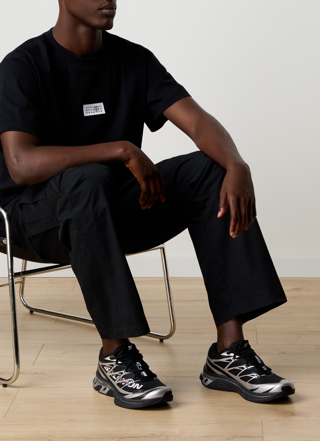 MM6 XT-MM6 sneaker met mesh details - voorkant 2 zwart