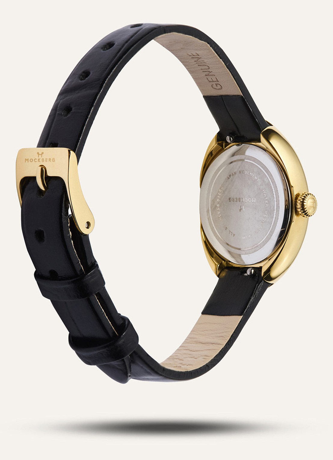 Mockberg Belle Oval horloge MB1414 - detail 3 goud