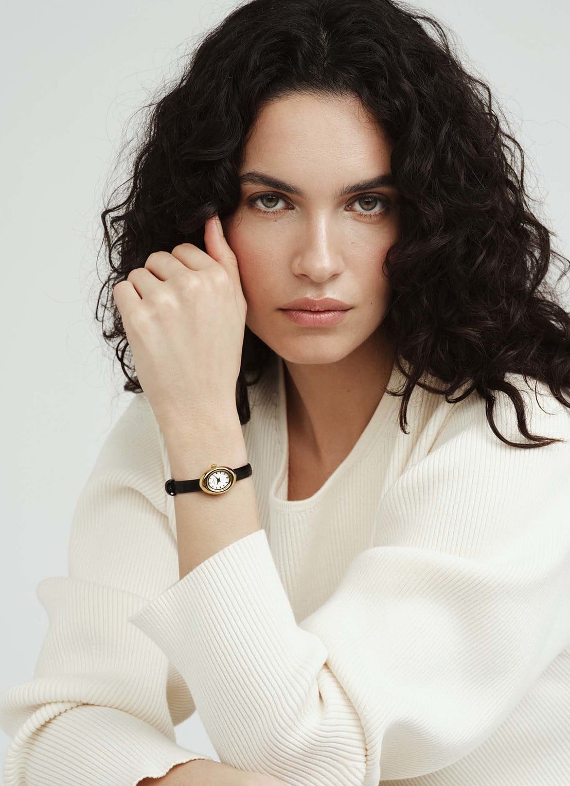 Mockberg Belle Oval Petite horloge MB1412 - voorkant 3 goud