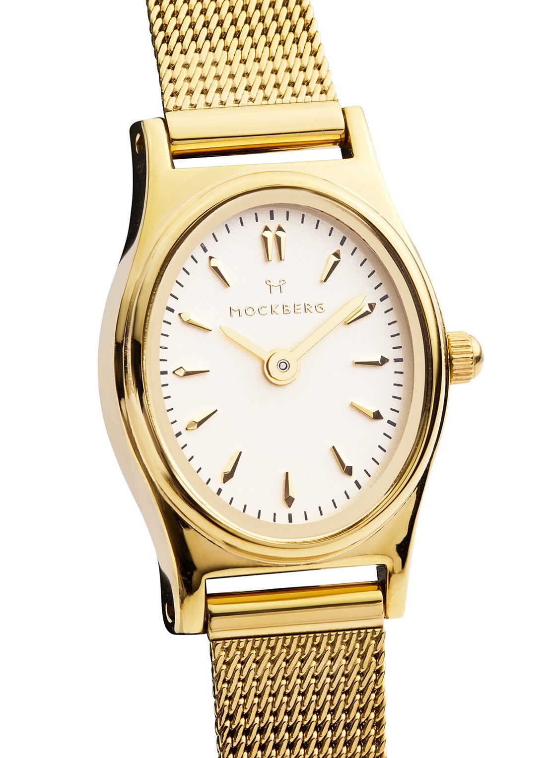 Mockberg Retro Mesh horloge MB0253 - detail goud