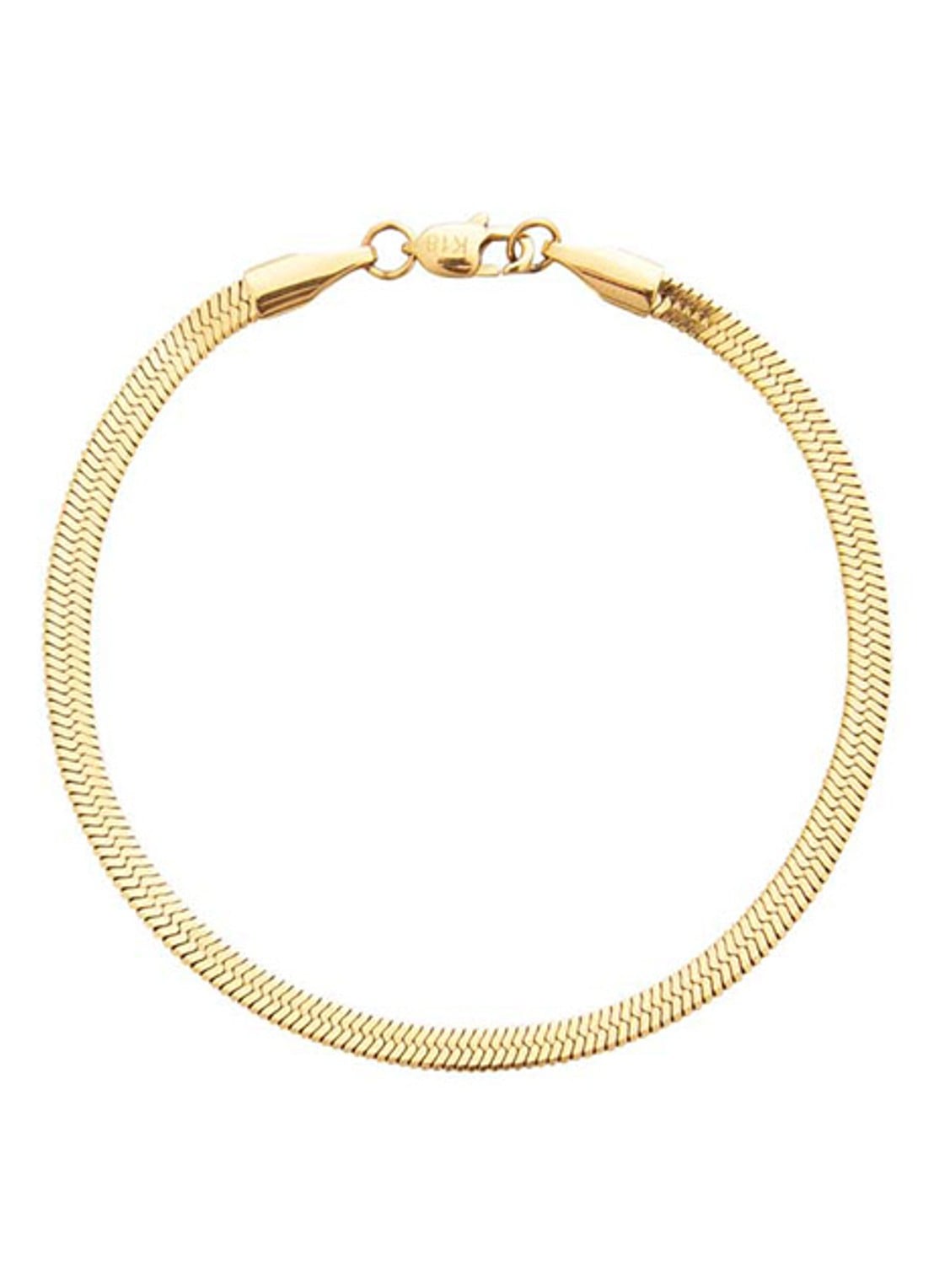 Mockberg Thin Snake armband MO572 - voorkant goud