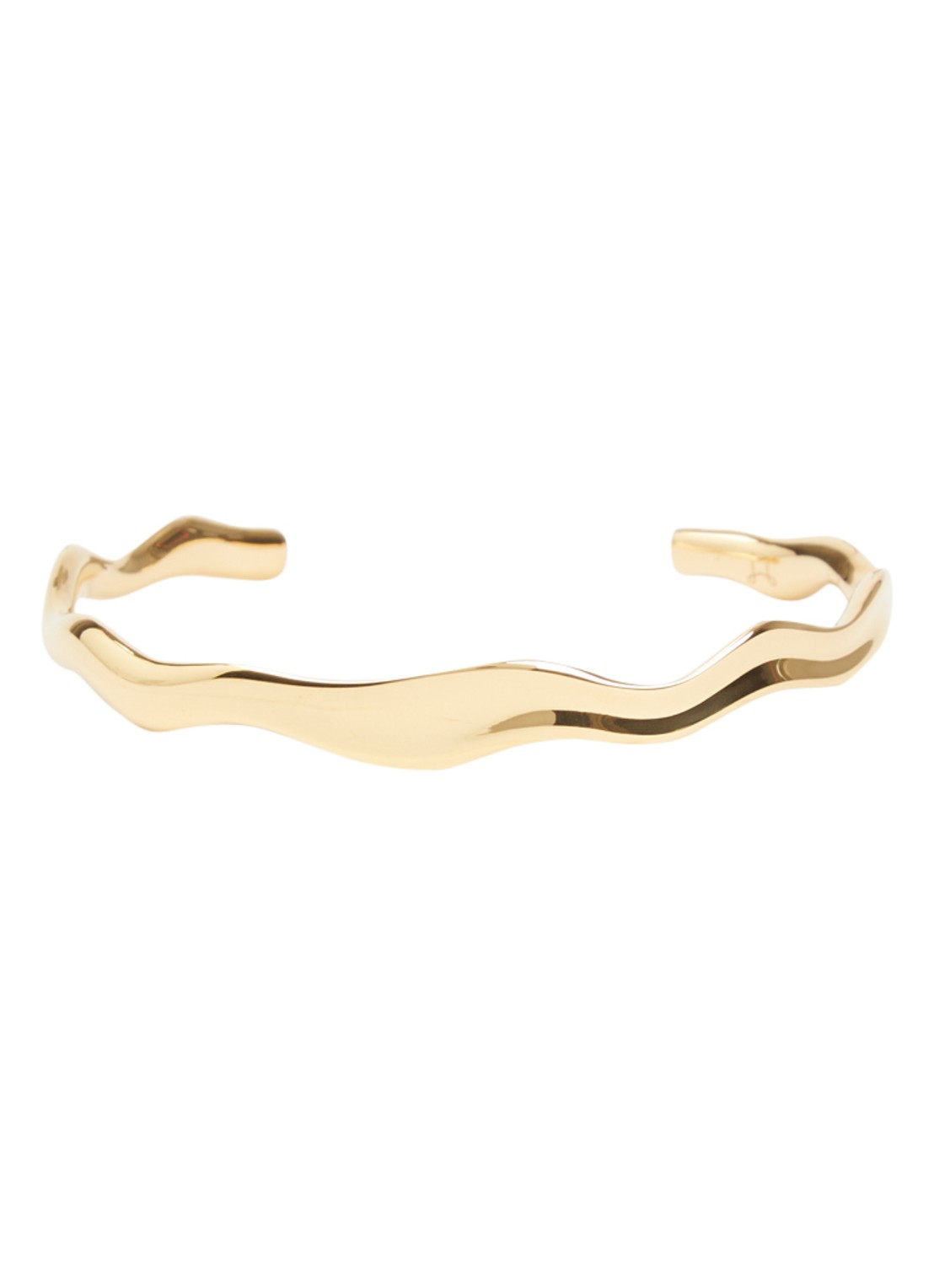 Mockberg Wavy bangle verguld - voorkant goud
