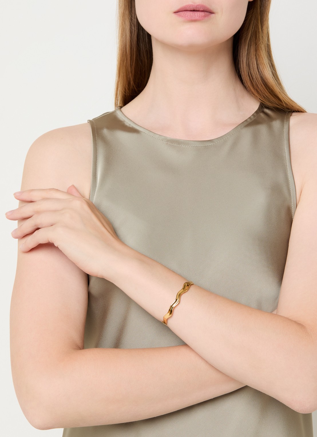 Mockberg Wavy bangle verguld - voorkant 2 goud