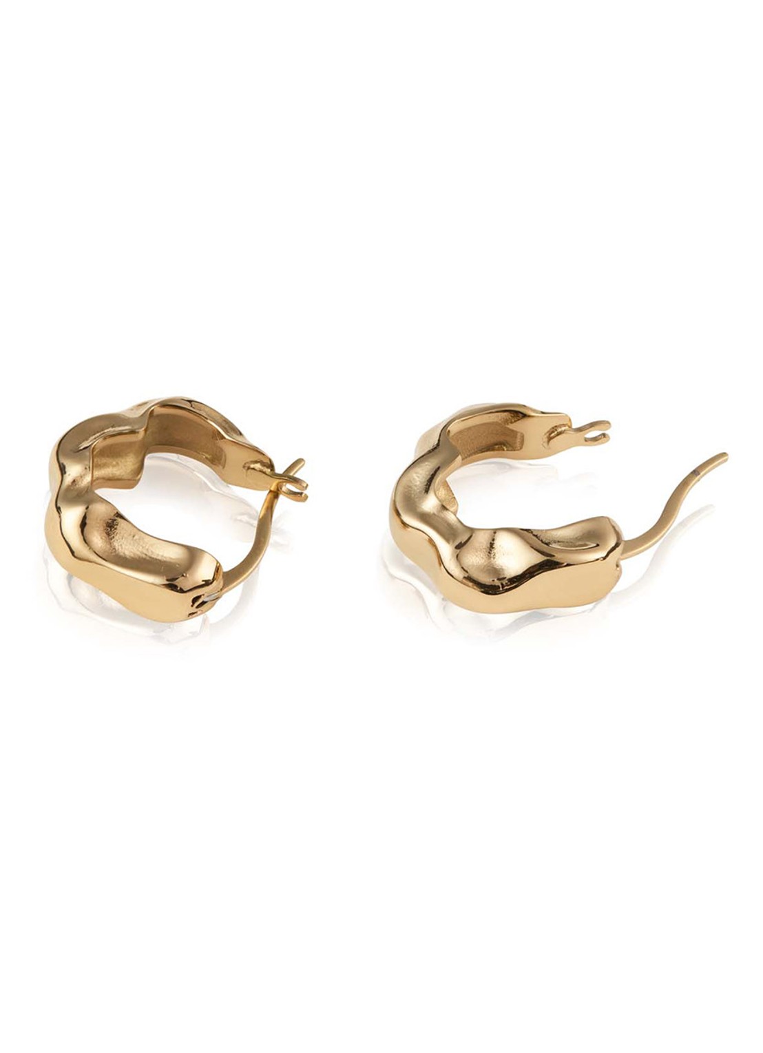 Mockberg Wavy Bolded Mini oorringen MB0167 - detail 2 goud