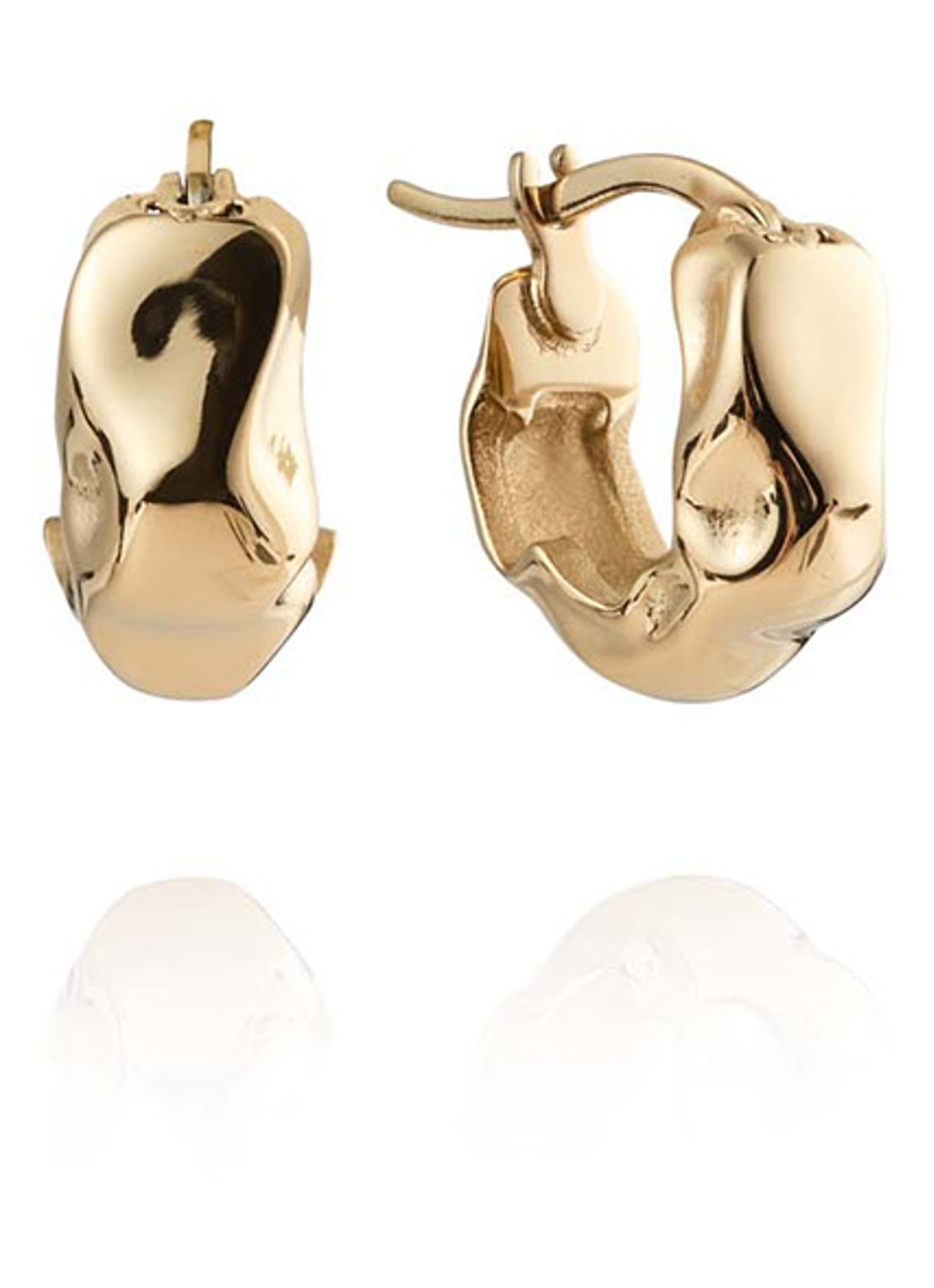 Mockberg Wavy Bolded Small oorringen MB0169 - detail goud