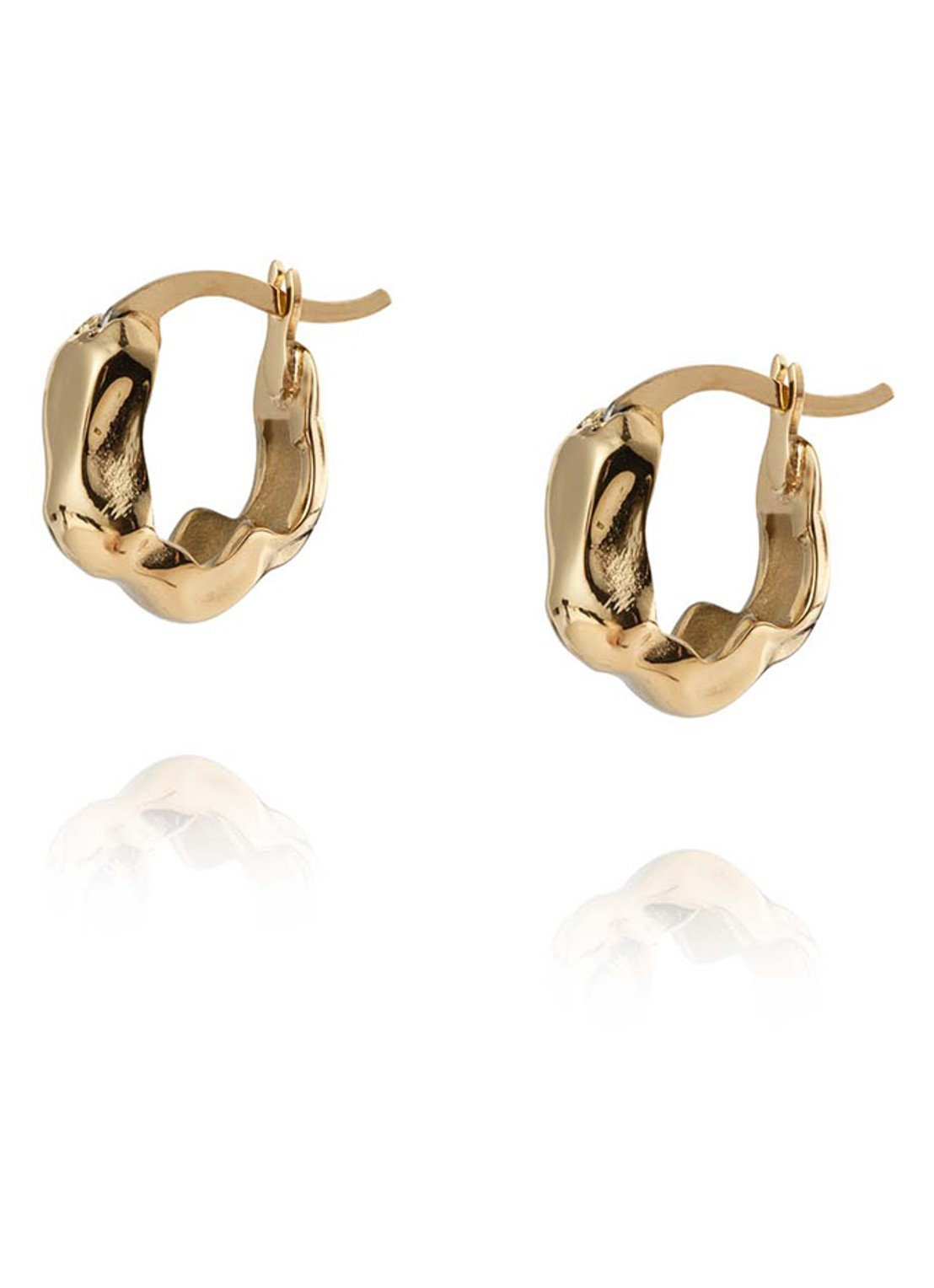 Mockberg Wavy Bolded Small oorringen MB0169 - voorkant 3 goud