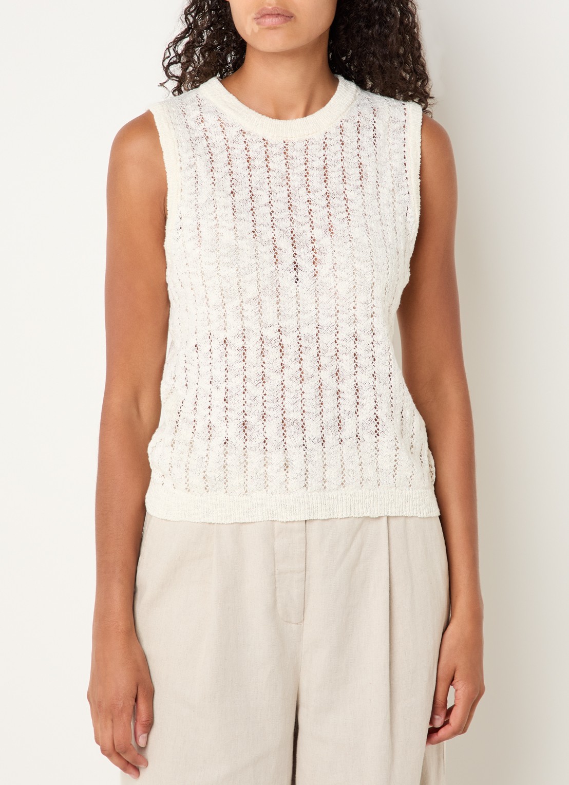 Modström Agnes semi-transparante top met opengewerkt dessin - detail 4 creme