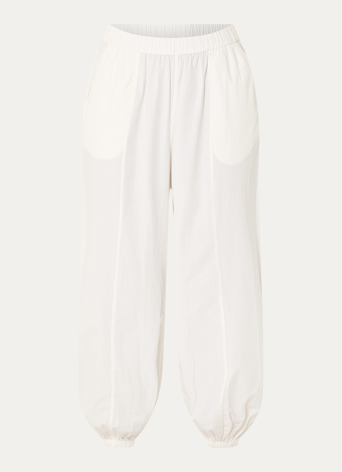 Modström Aksel mid waist tapered fit broek met steekzakken - voorkant 3 gebroken wit