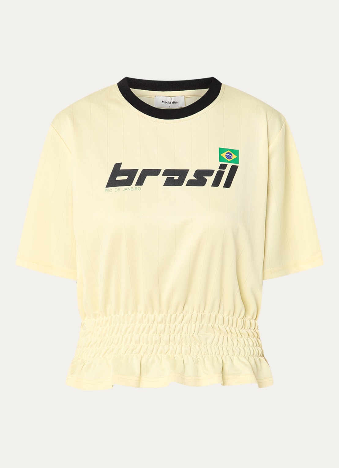 Modström Ansgar T-shirt met print - voorkant lichtgeel