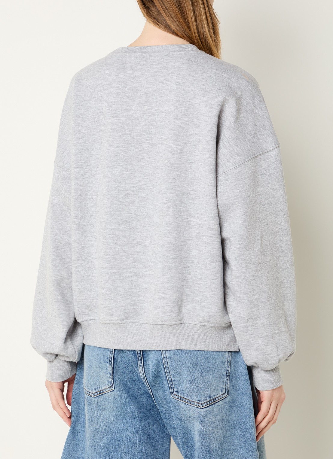 Modström Bakir sweater met logoprint - achterkant 4 grijsmele