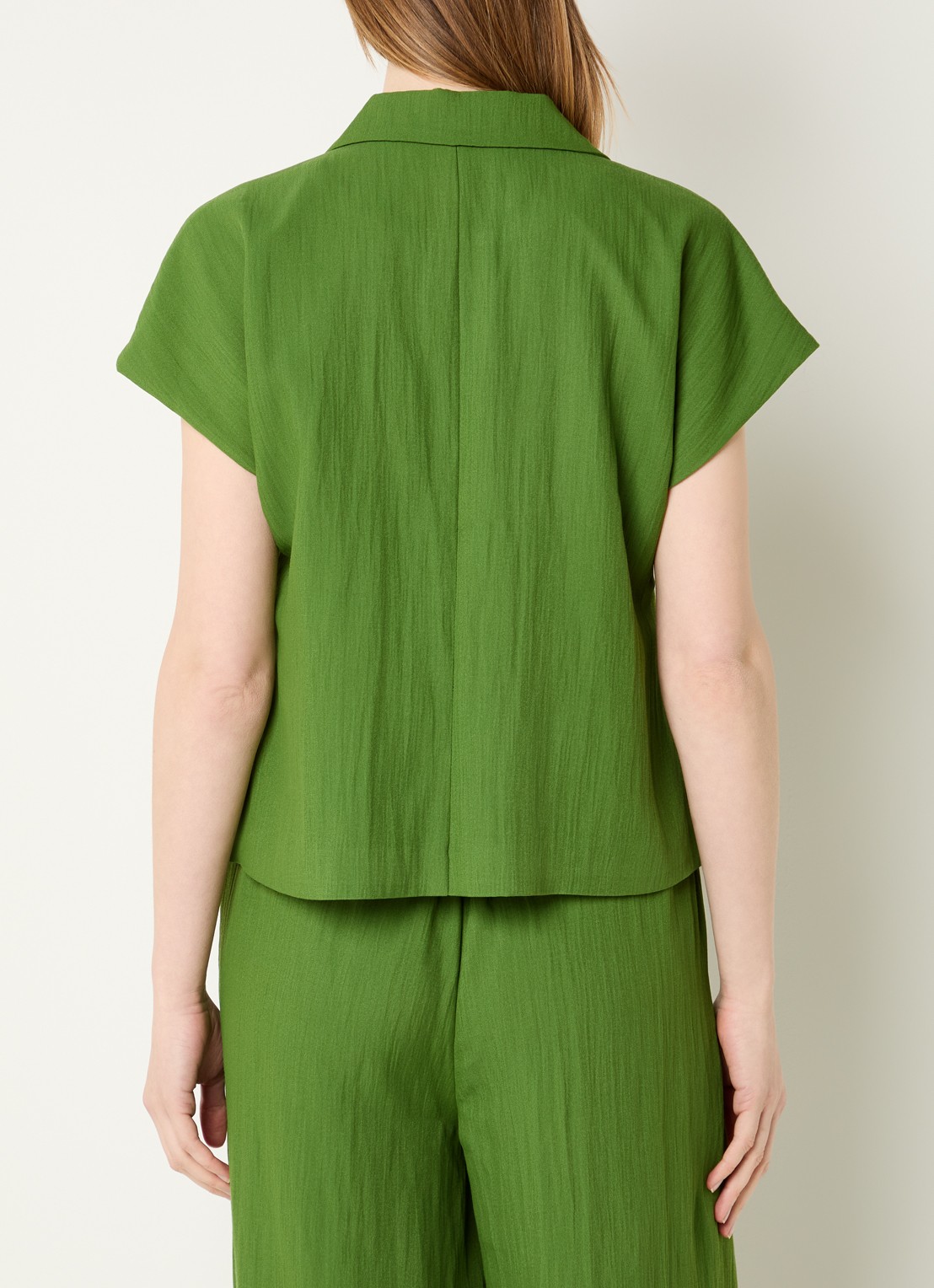 Modström Benitta blazer van crêpe met paspelzakken - achterkant 4 groen